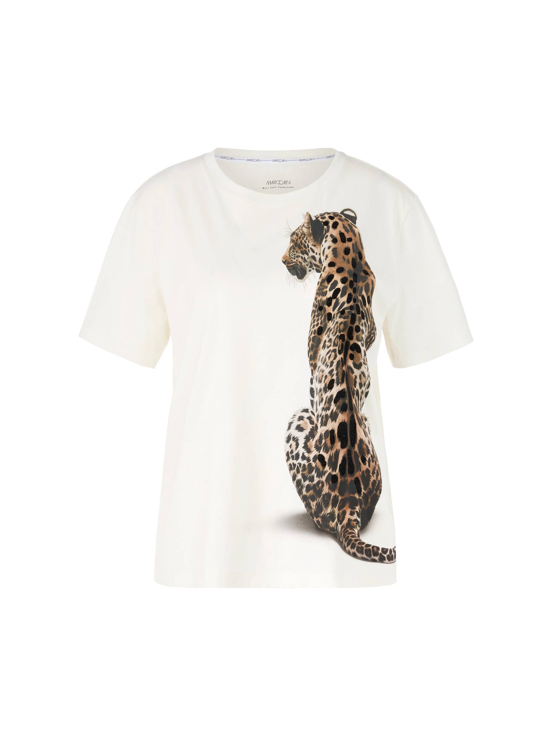 Marc Cain Collections - T-Shirt mit Leoparden Druck off-white - Gr. - 46 von Marc Cain Collections