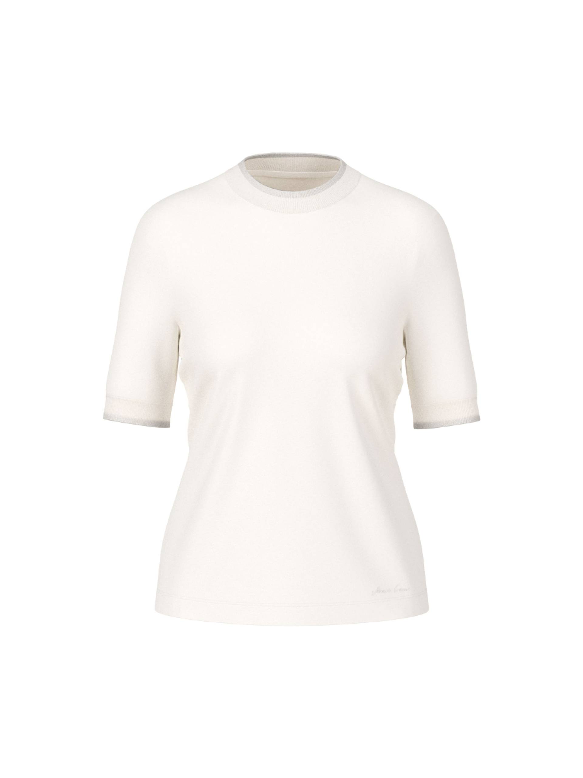 Marc Cain Collections - T-Shirt mit Lurex-Details off-white - Gr. - 36 von Marc Cain Collections