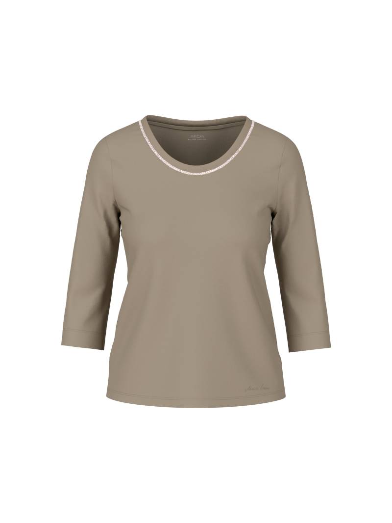Marc Cain Collections - T-Shirt mit Perlenbesatz sage powder - Gr. - 36 von Marc Cain Collections