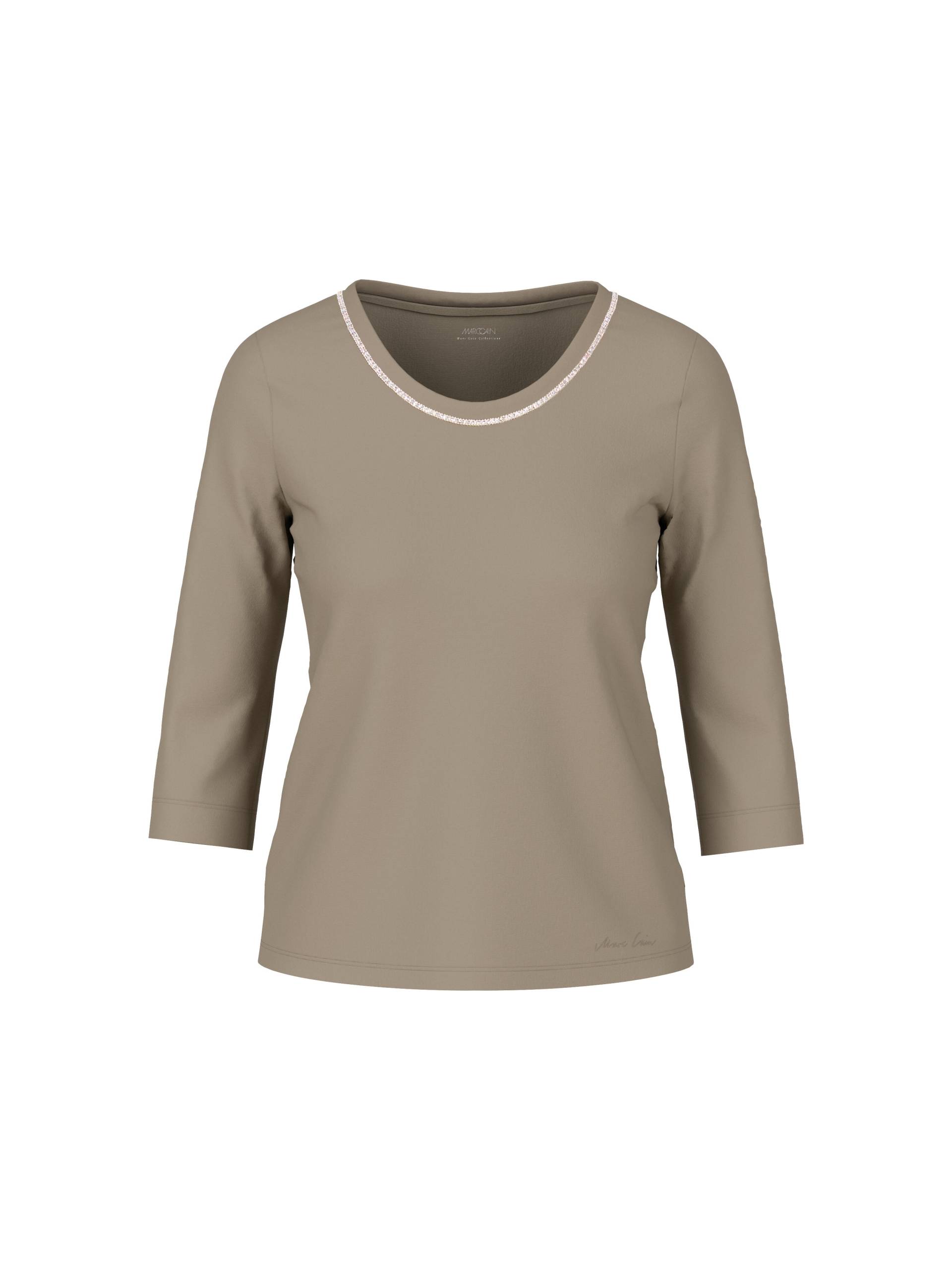 Marc Cain Collections - T-Shirt mit Perlenbesatz sage powder - Gr. - 40 von Marc Cain Collections