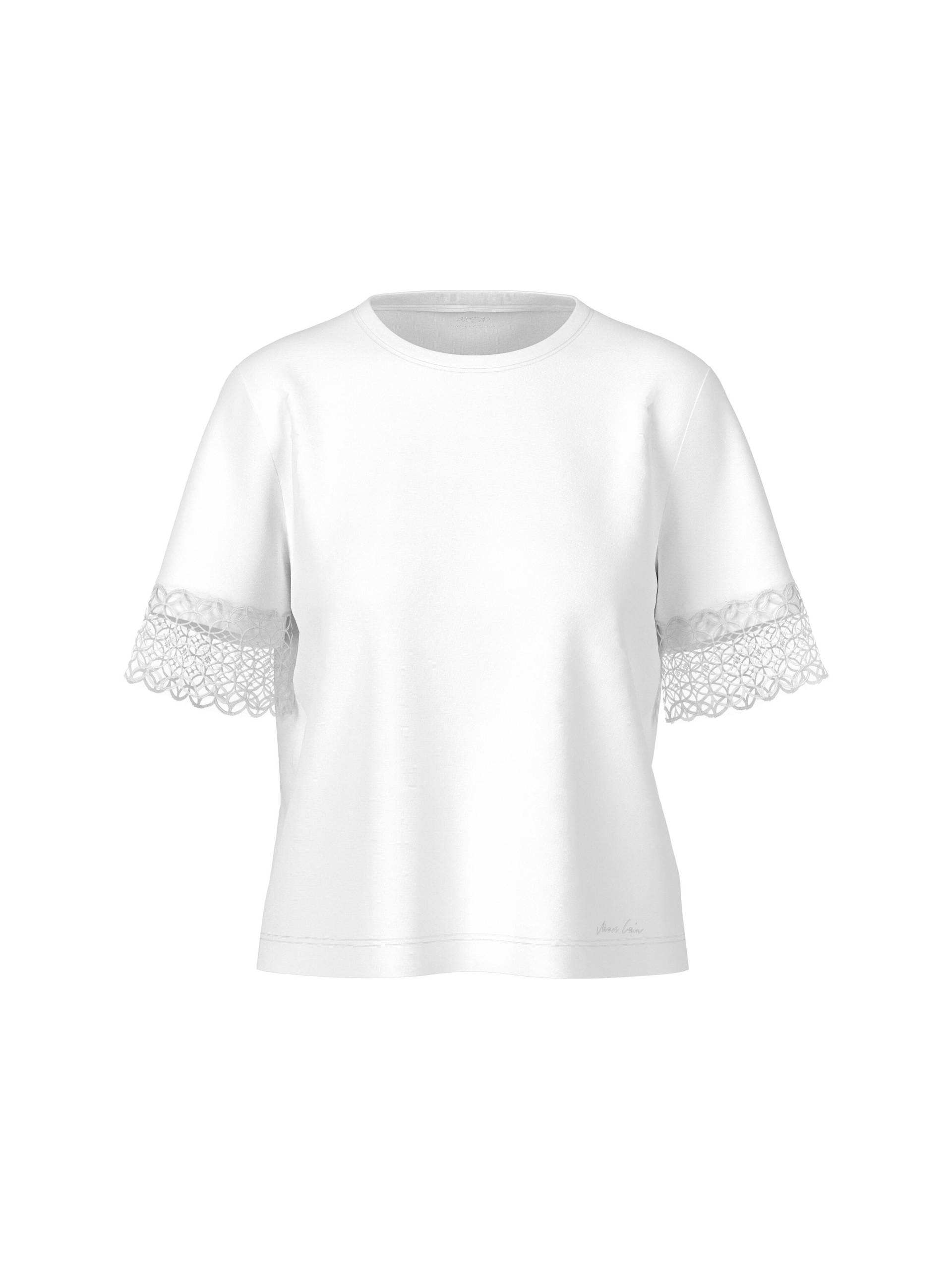 Marc Cain Collections - T-Shirt mit Spitzenbordüre white - Gr. - 40 von Marc Cain Collections