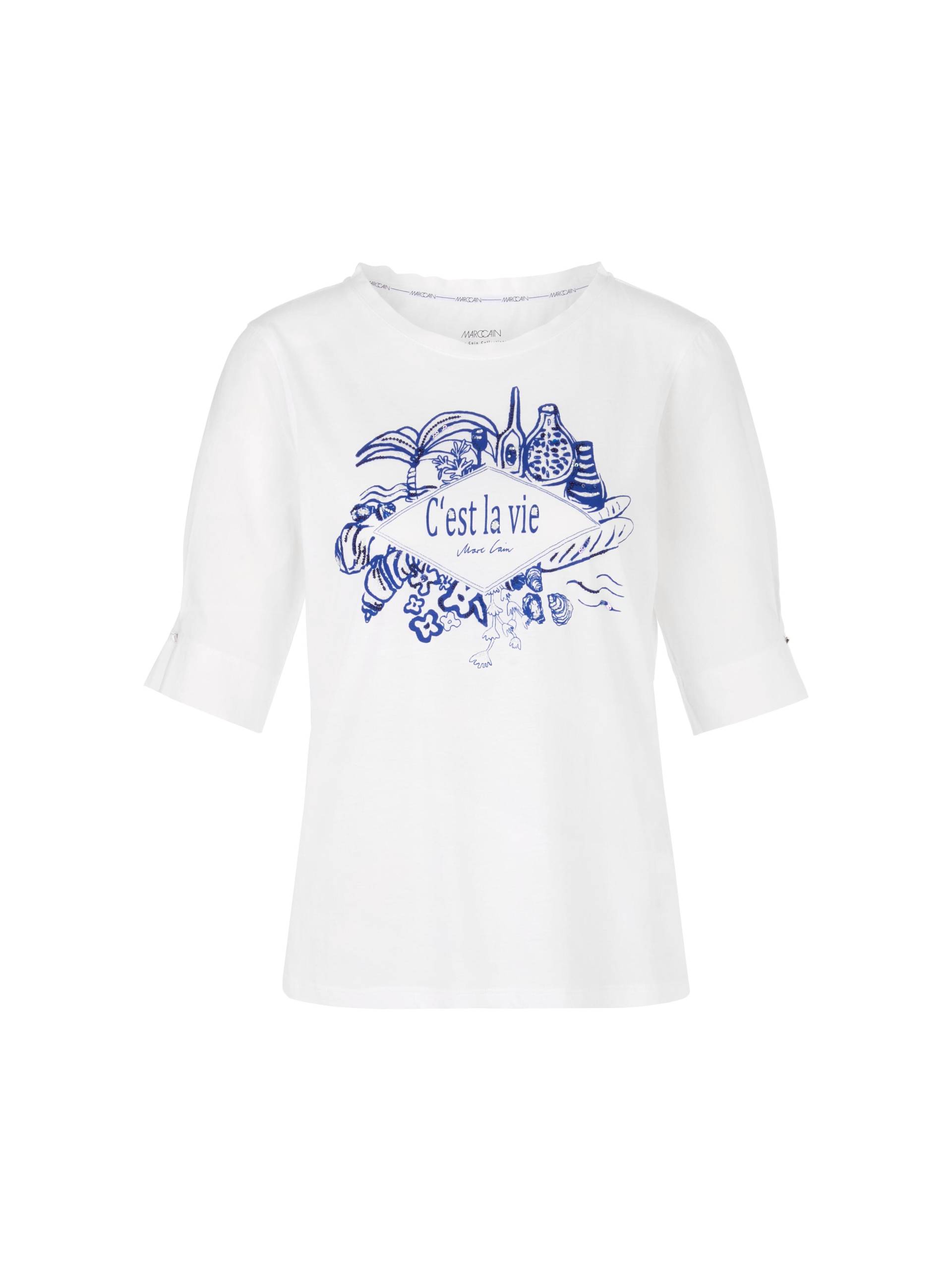 Marc Cain Collections - T-Shirt mit platziertem Print white - Gr. - 44 von Marc Cain Collections