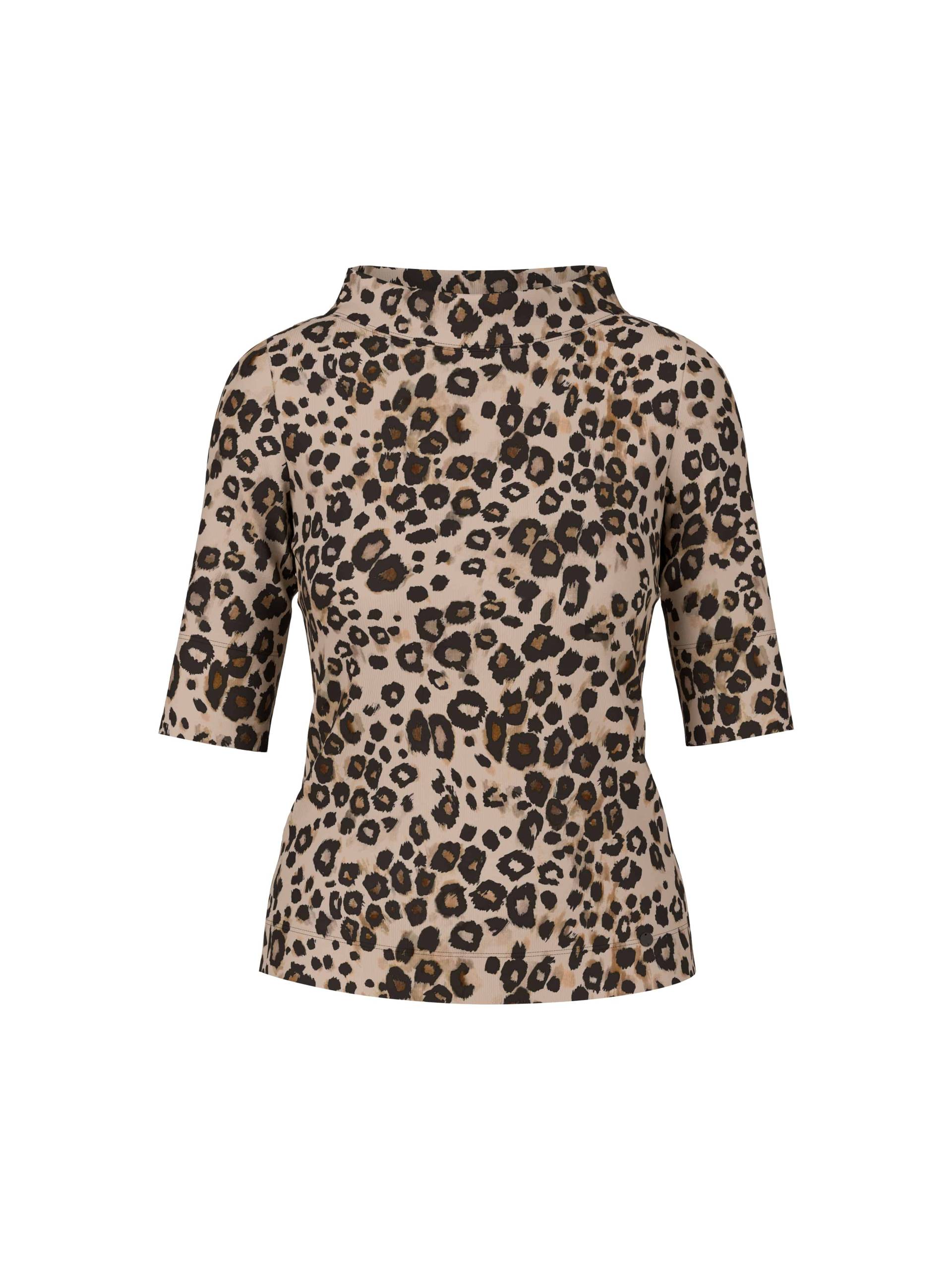 Marc Cain Collections - Trendiges T-Shirt mit Leo-Print soft cappuccino - Gr. - 36 von Marc Cain Collections