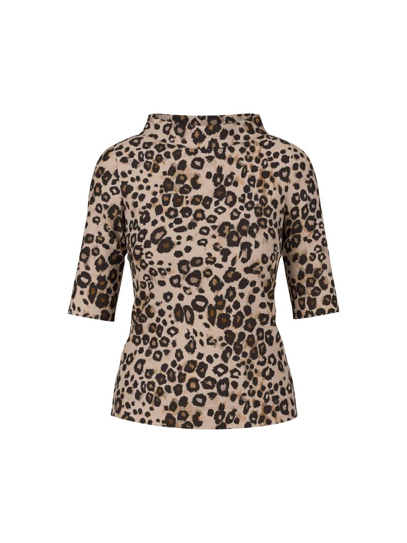 Marc Cain Collections - Trendiges T-Shirt mit Leo-Print soft cappuccino - Gr. - 42 von Marc Cain Collections
