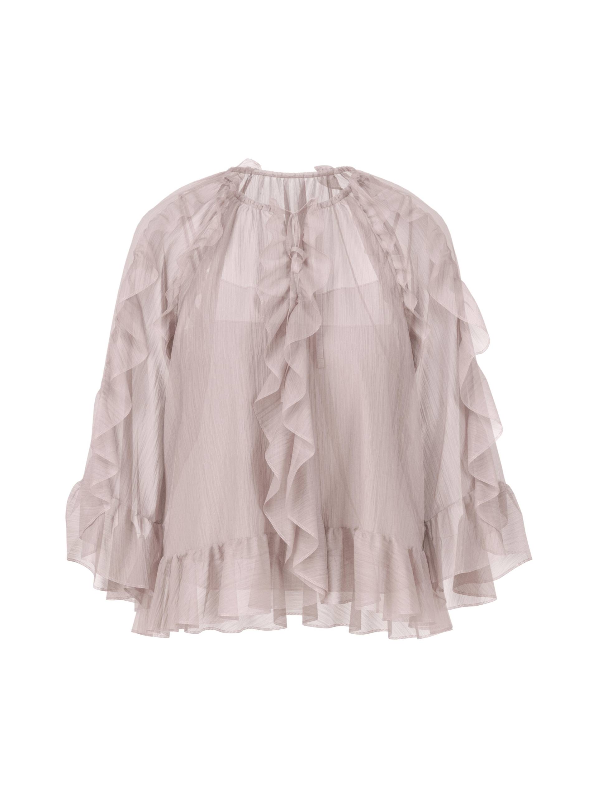 Marc Cain Collections - Volant-Bluse im Boho-Stil light desert taupe - Gr. - 40 von Marc Cain Collections