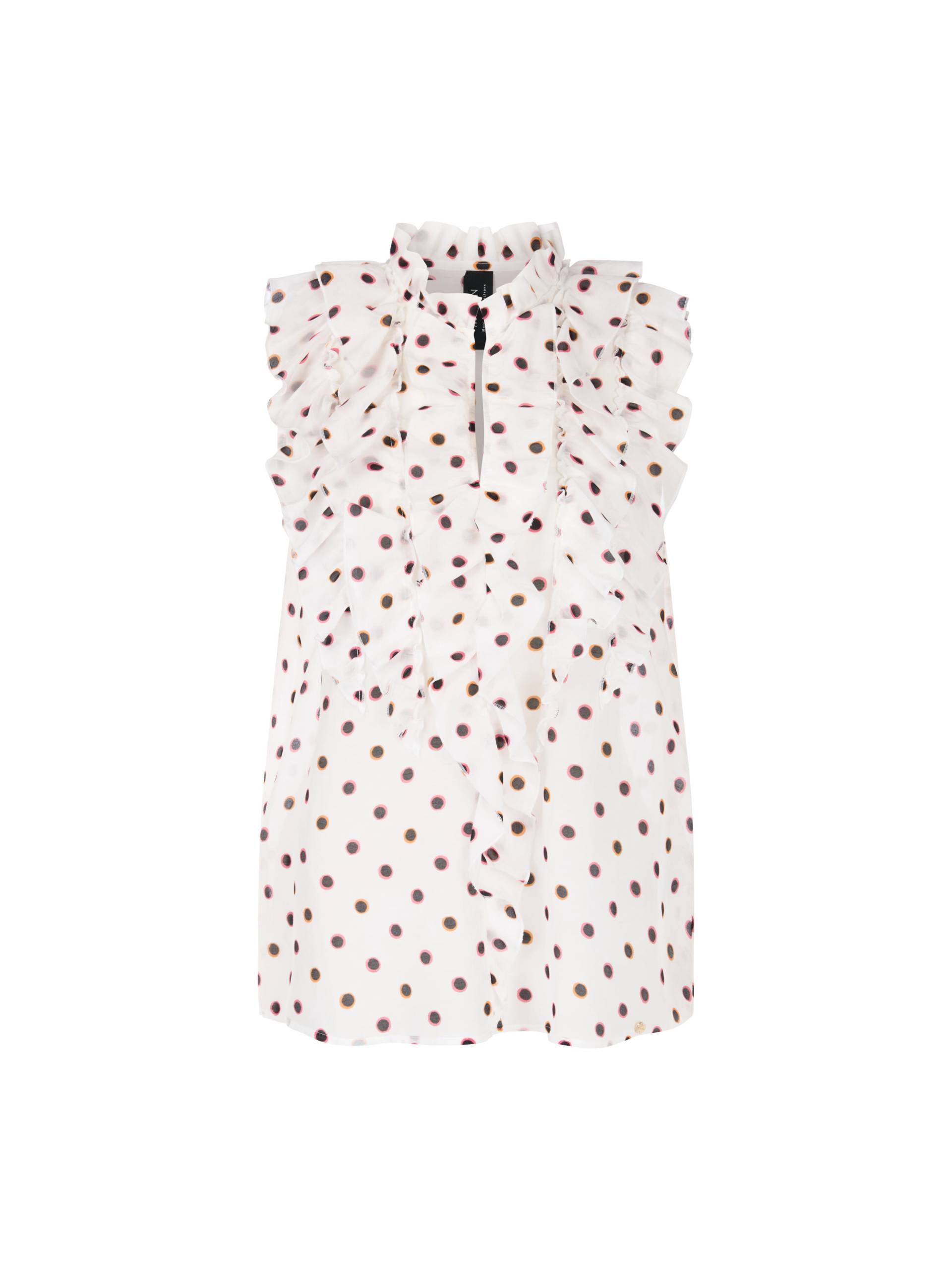 Marc Cain Collections - Volant-Bluse mit Tupfen off-white - Gr. - 38 von Marc Cain Collections