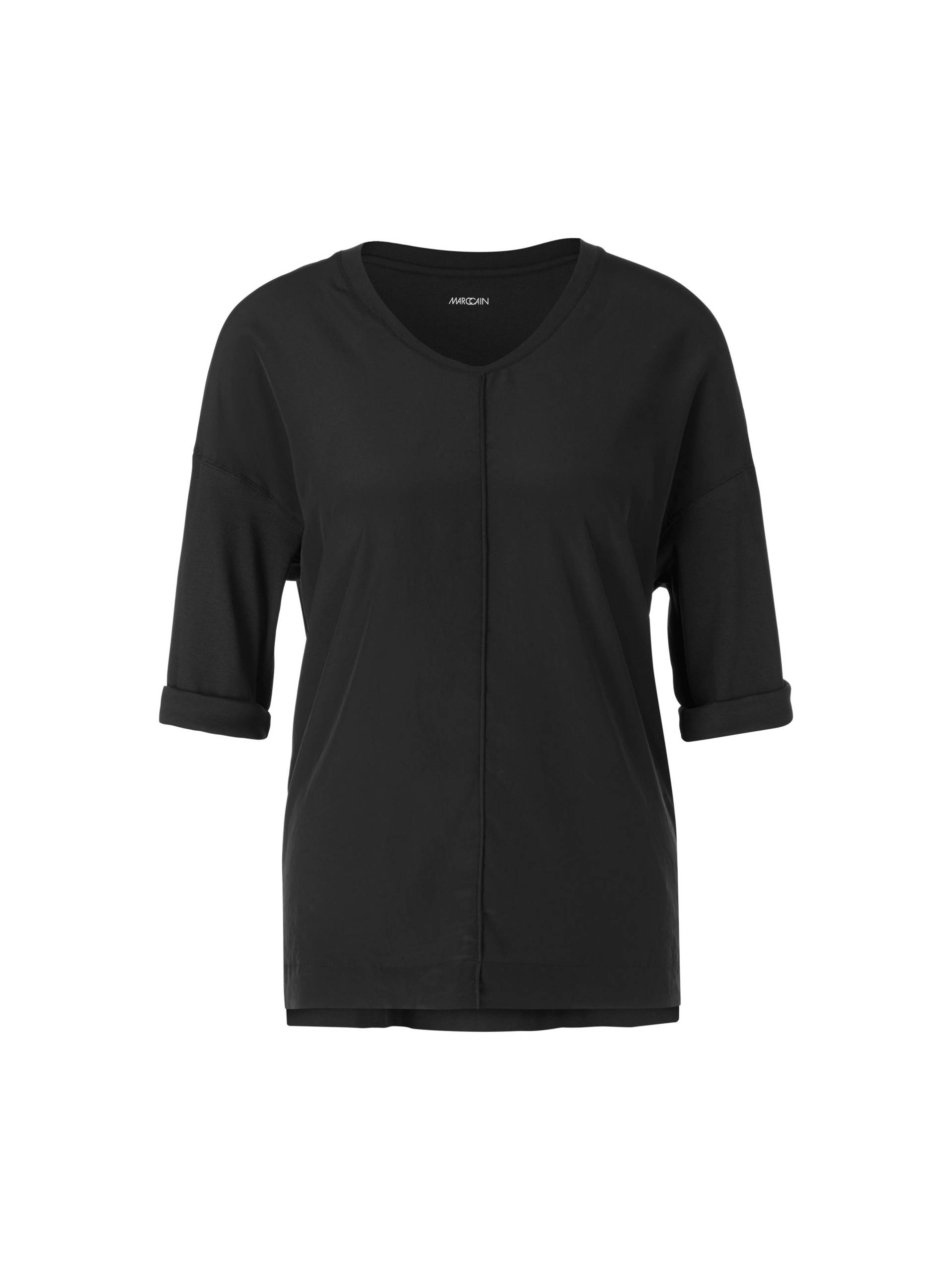 Marc Cain Essentials - Blusenshirt aus Material-Mix black - Gr. - 44 von Marc Cain Essentials