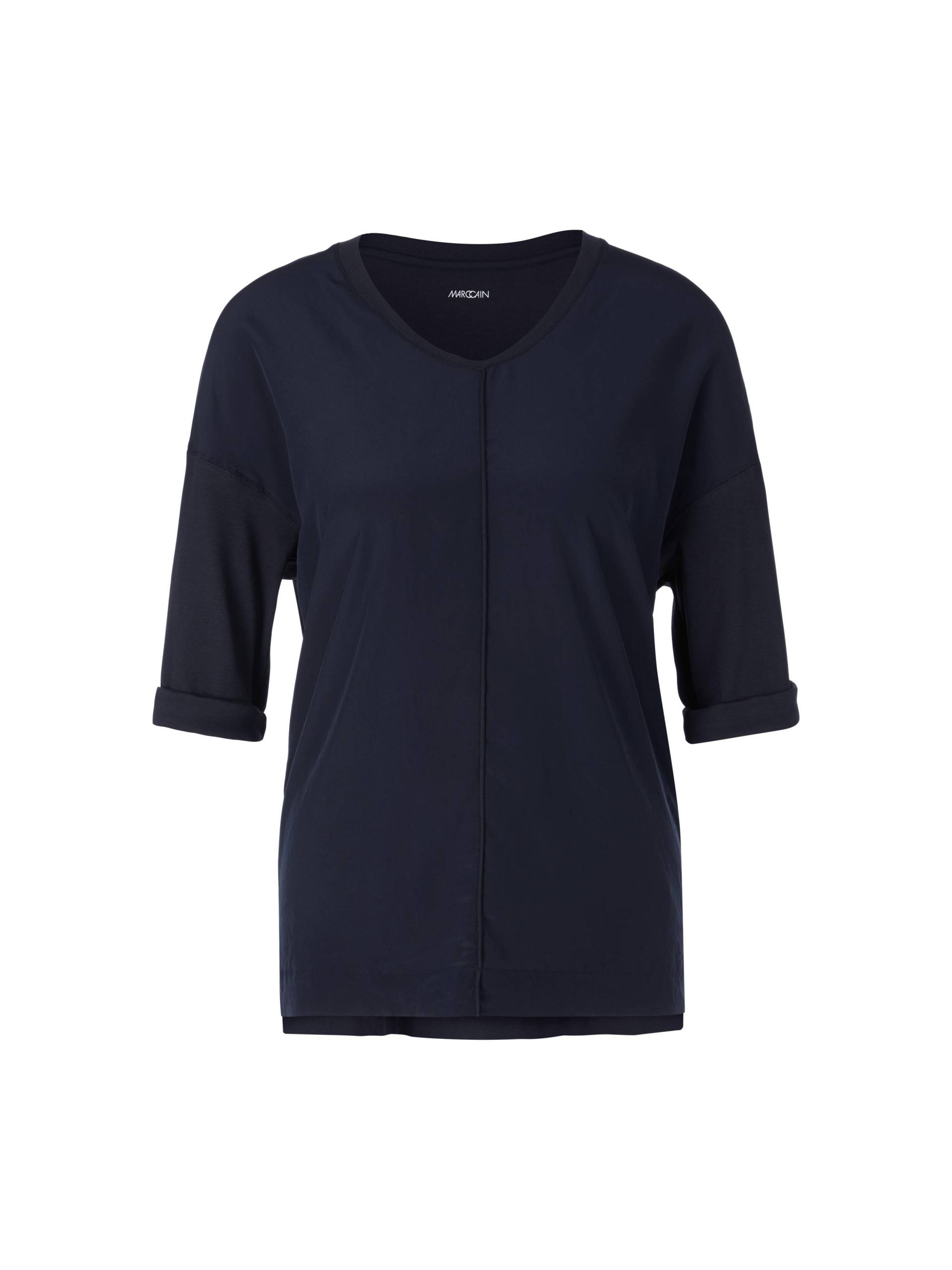 Marc Cain Essentials - Blusenshirt aus Material-Mix midnight blue - Gr. - 36 von Marc Cain Essentials