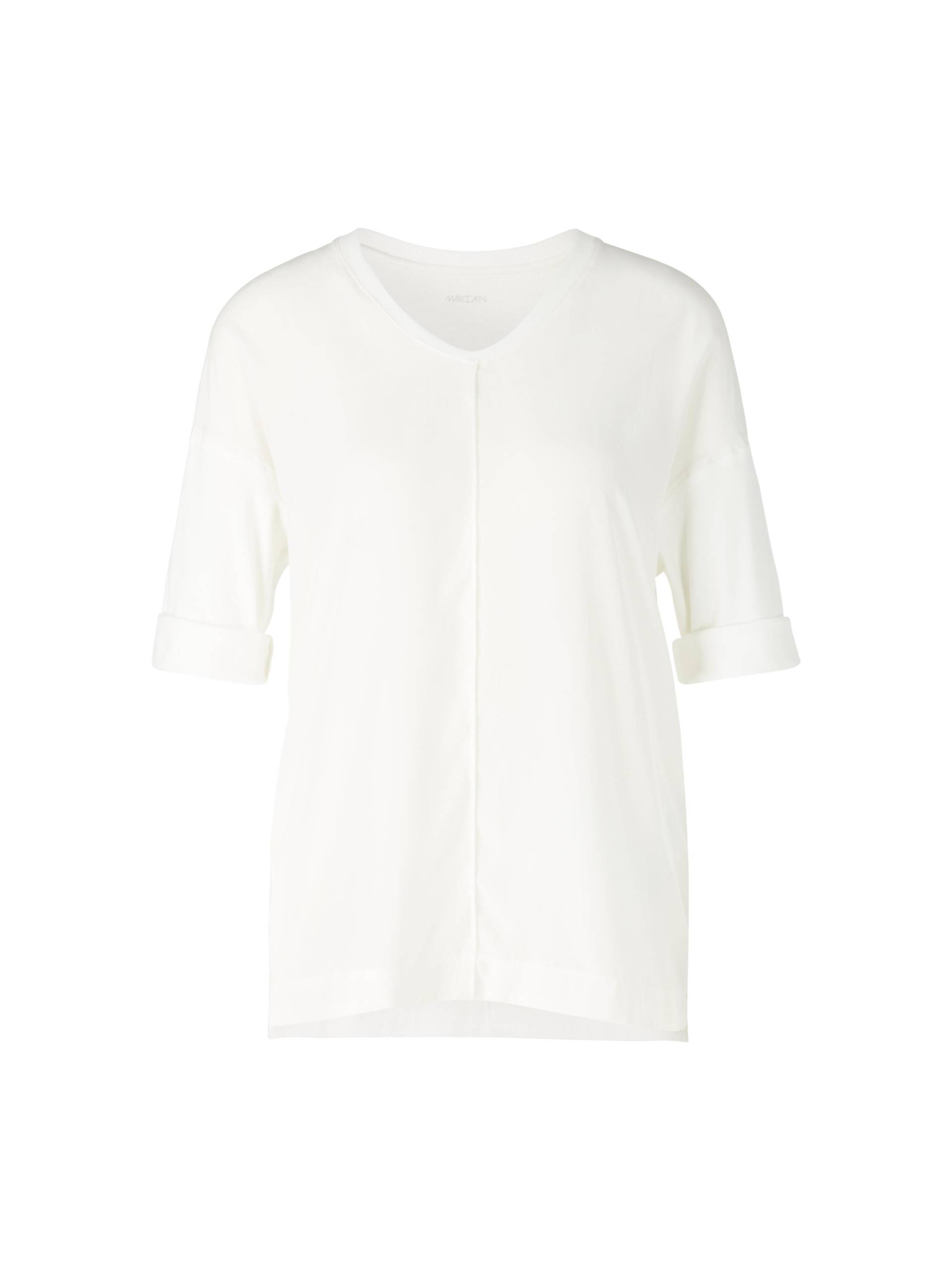 Marc Cain Essentials - Blusenshirt aus Material-Mix off-white - Gr. - 42 von Marc Cain Essentials