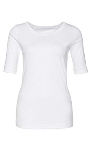 Marc Cain Essentials Damen T-Shirt +E4809J50, Weiß (White 100), 36 (2) von Marc Cain Essentials