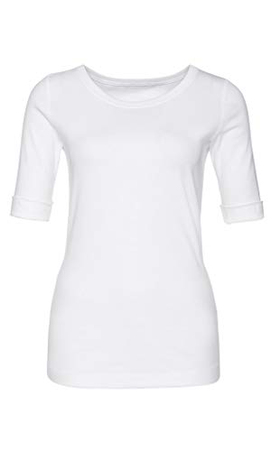 Marc Cain Essentials Damen T-Shirt +E4809J50, Weiß (White 100), 38 (3) von Marc Cain Essentials