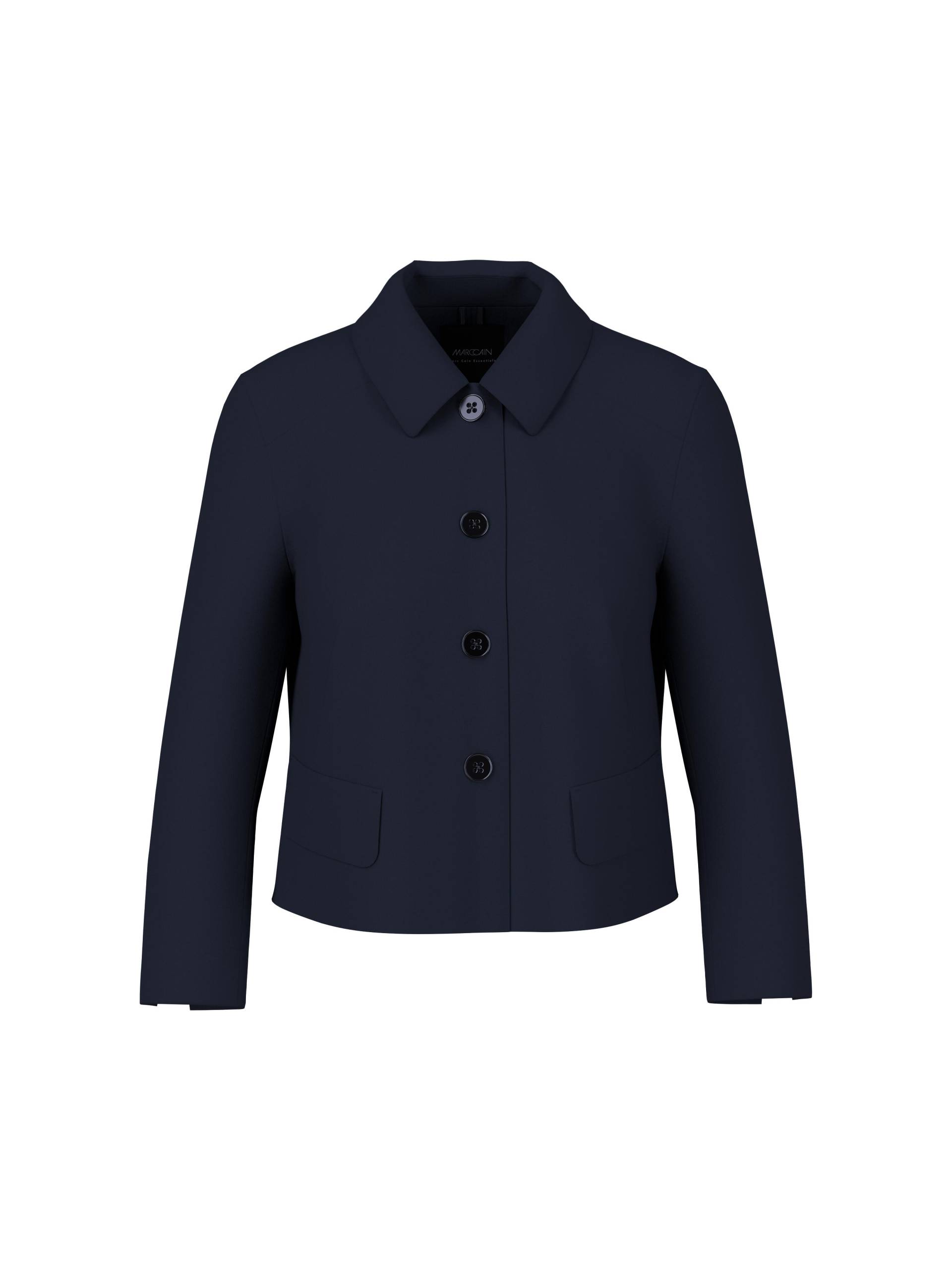 Marc Cain Essentials - Kurze Jacke mit Kentkragen midnight blue - Gr. - 46 von Marc Cain Essentials