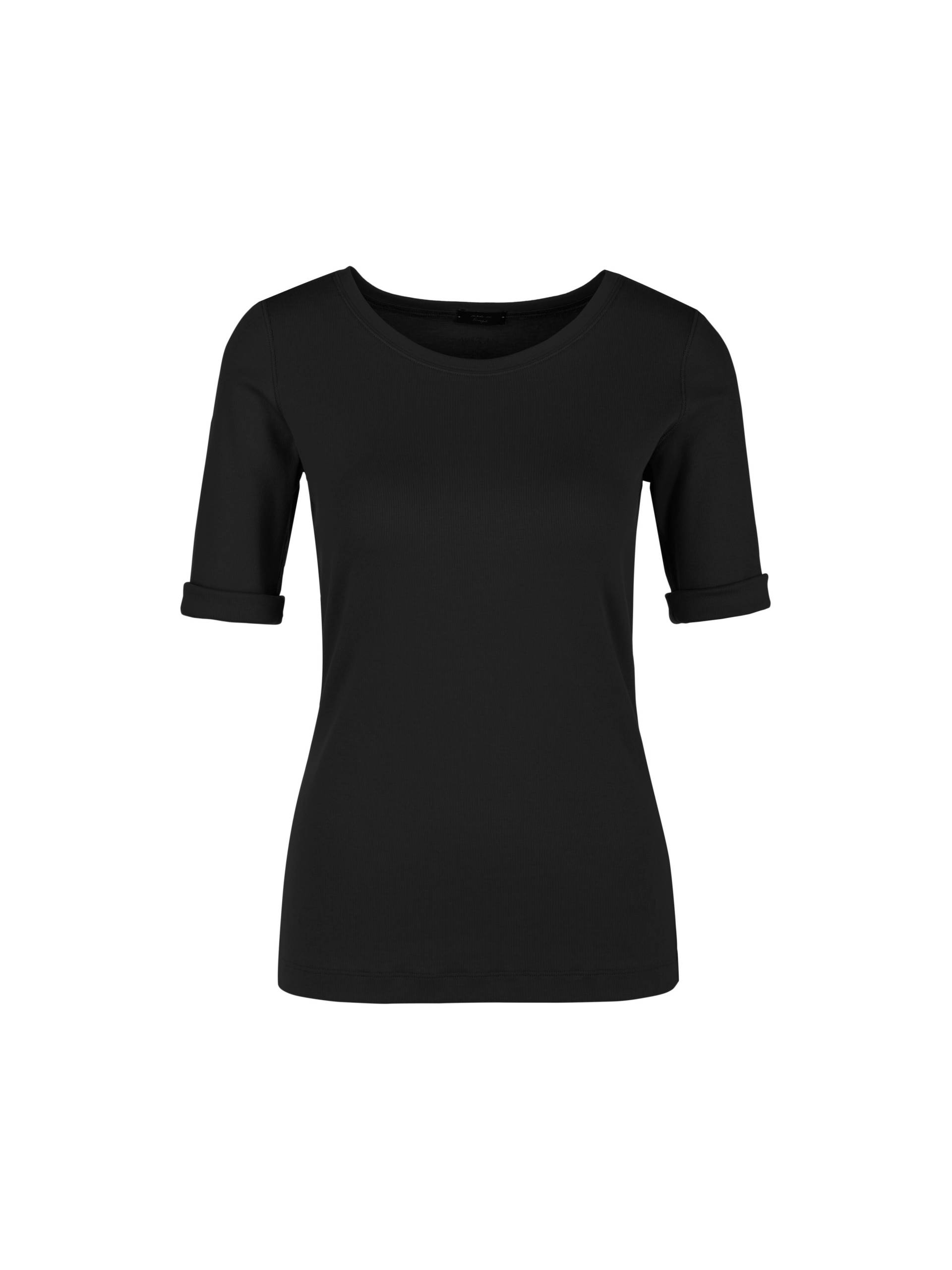 Marc Cain Essentials - Rundhals-Shirt mit halben Ärmeln black - Gr. - 46 von Marc Cain Essentials