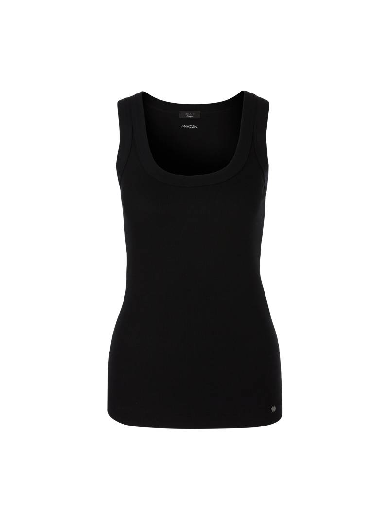 Marc Cain Essentials - Tanktop aus Feinripp black - Gr. - 42 von Marc Cain Essentials