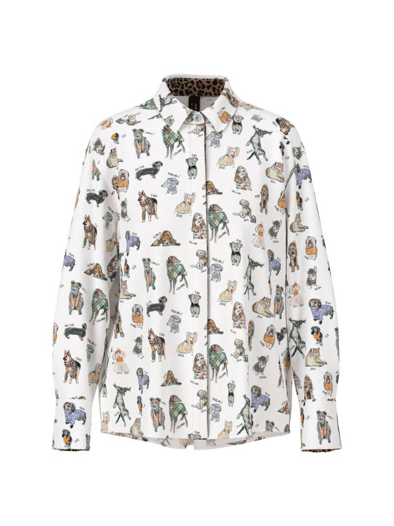 Marc Cain Sports - Bluse mit Hundeprint – Rethink Together white - Gr. - 44 von Marc Cain Sports