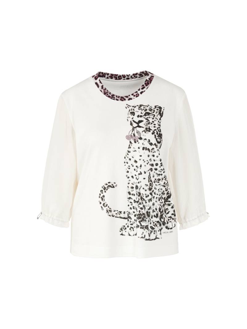 Marc Cain Sports - Blusenshirt mit Leo Print off-white - Gr. - 38 von Marc Cain Sports