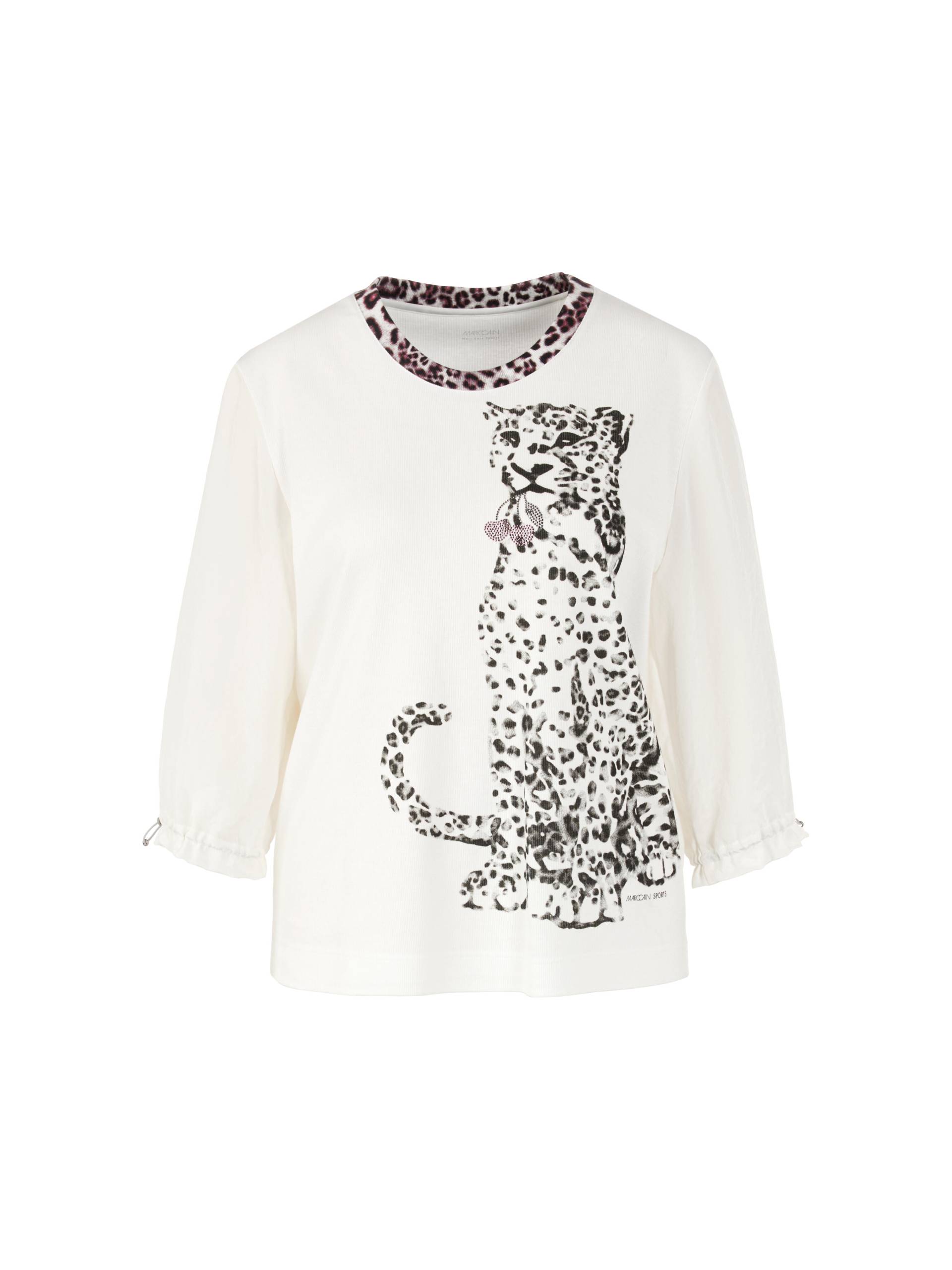 Marc Cain Sports - Blusenshirt mit Leo Print off-white - Gr. - 44 von Marc Cain Sports