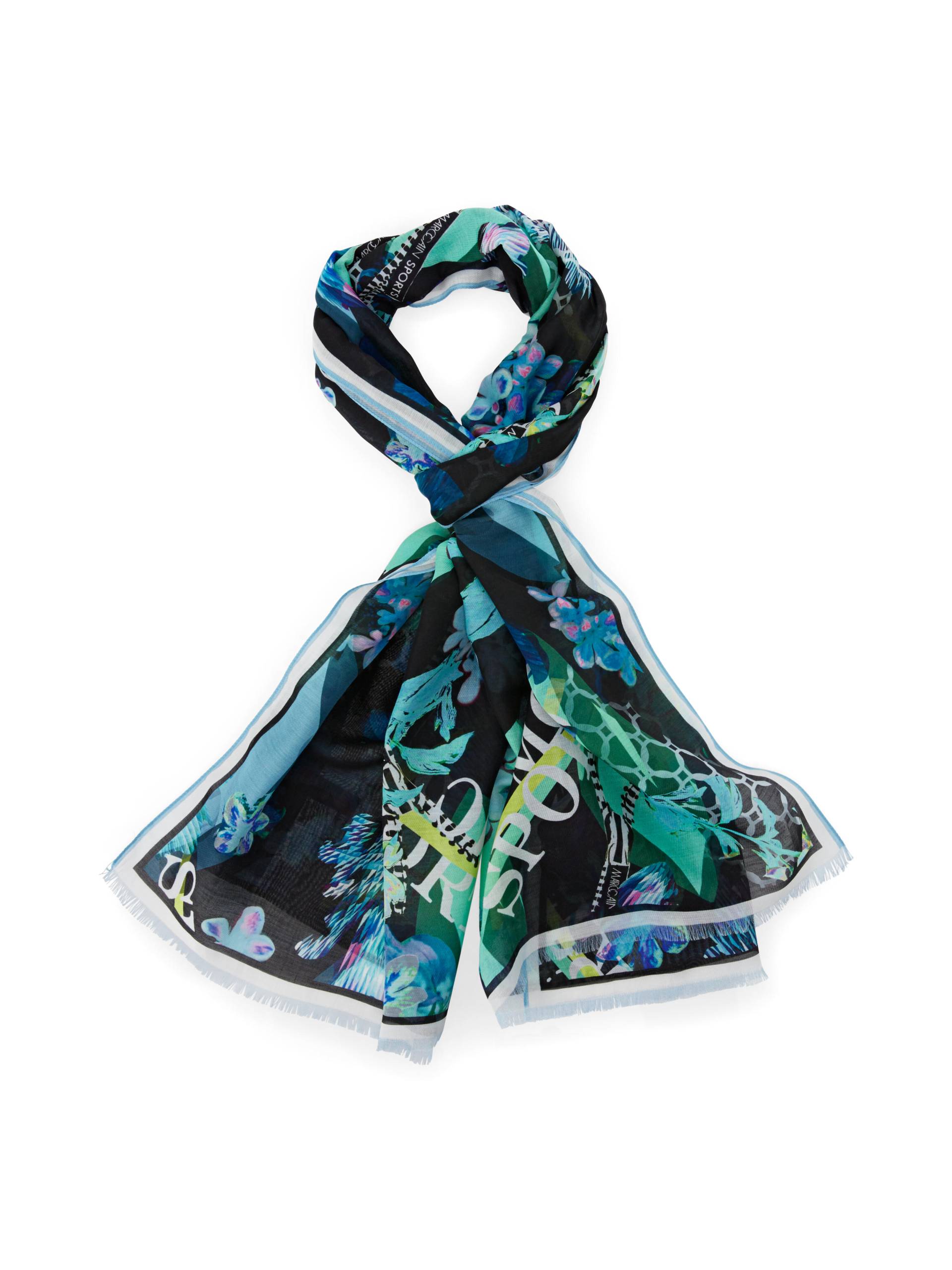 Marc Cain Sports - Duftiger Schal in surrealistischem Print black - Gr. - OS von Marc Cain Sports