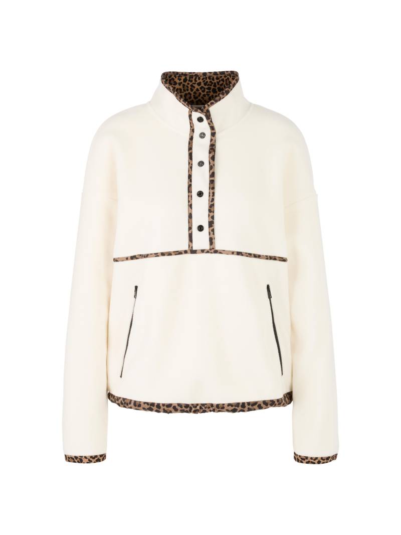 Marc Cain Sports - Fleece-Pullover mit Leo-Details bright ecru - Gr. - 42 von Marc Cain Sports