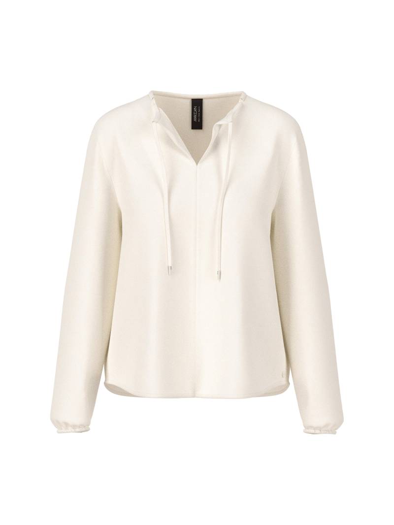 Marc Cain Sports - Fließende Schlupfbluse mit Schleifenband bright ecru - Gr. - 38 von Marc Cain Sports
