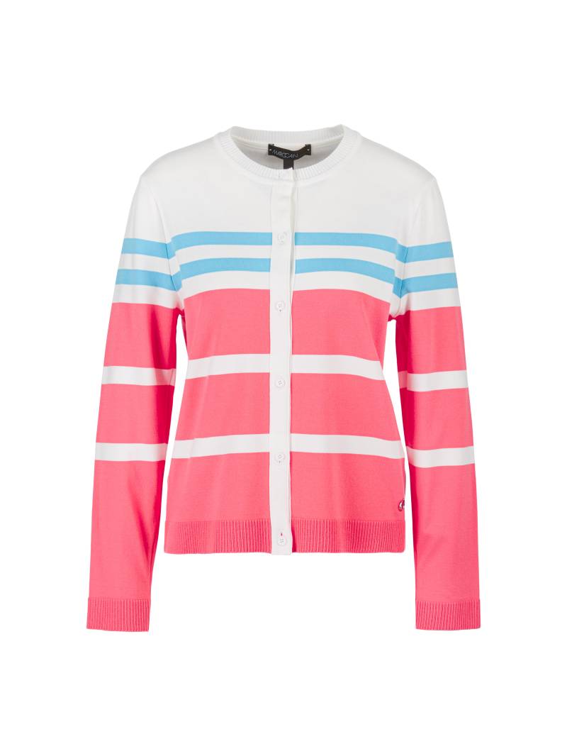 Marc Cain Sports - Gestreifter Rethink Together Cardigan light neon red - Gr. - 36 von Marc Cain Sports