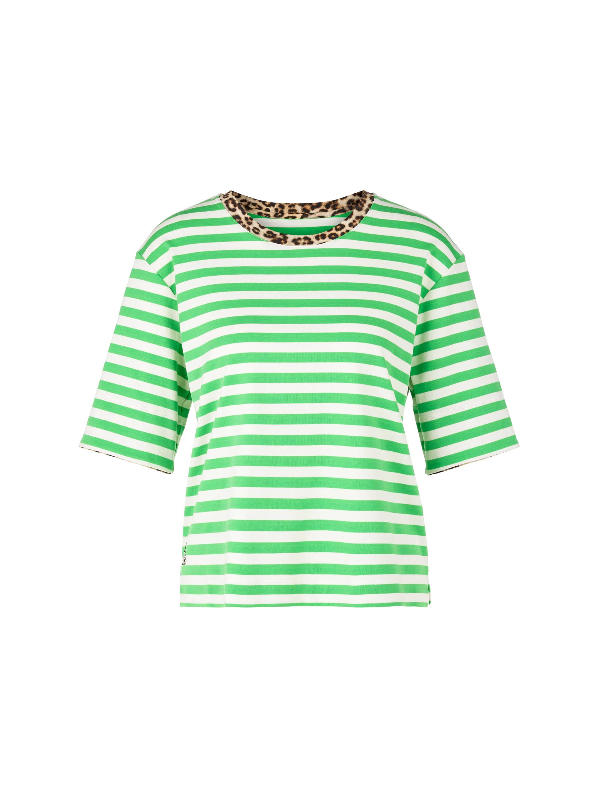Marc Cain Sports - Gestreiftes T-Shirt mit 3/4-Ärmel dark apple green - Gr. - 38 von Marc Cain Sports