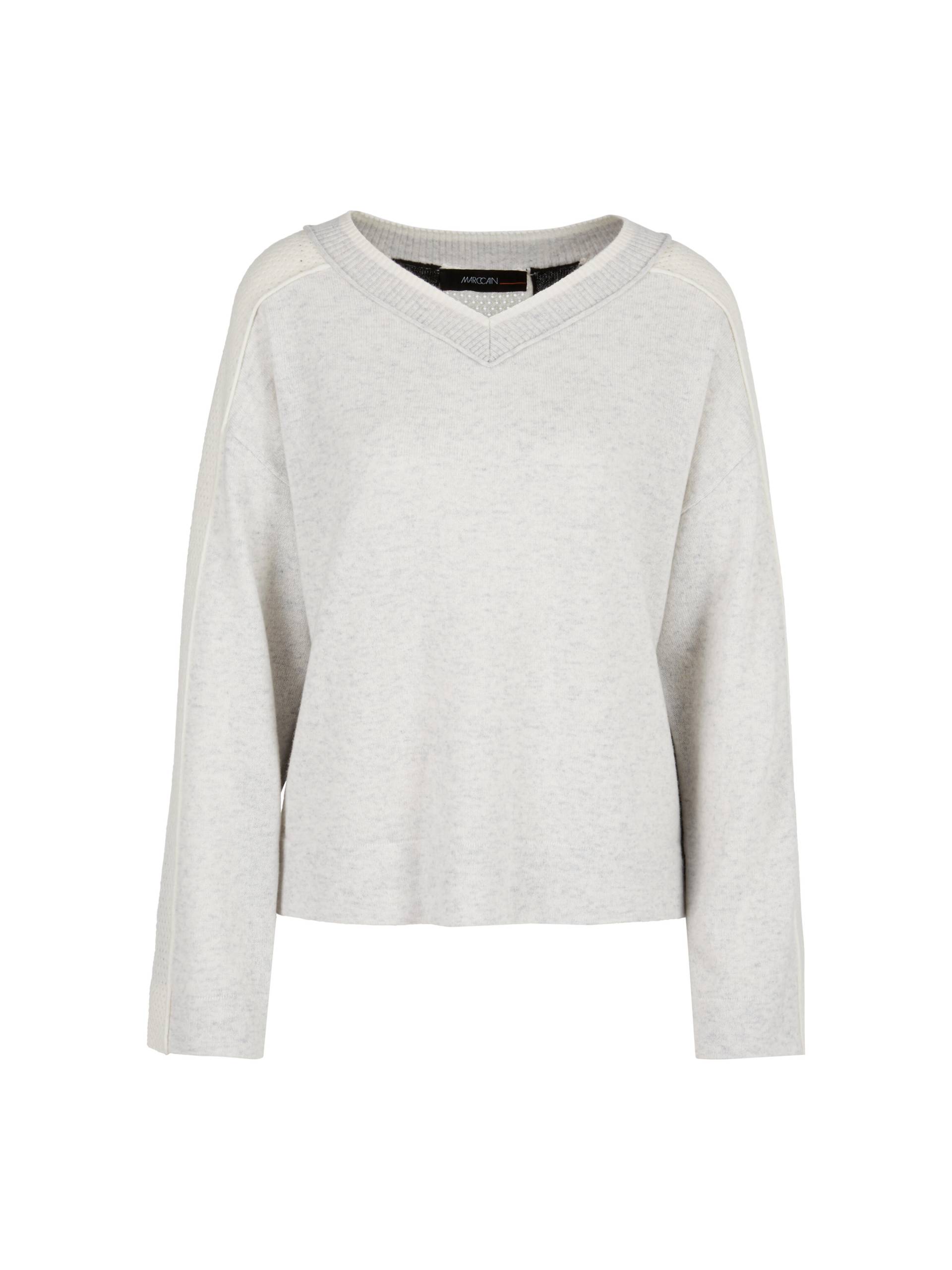 Marc Cain Sports - Gestrickter Sweater in Wolle/Kaschmir silver grey - Gr. - 38 von Marc Cain Sports