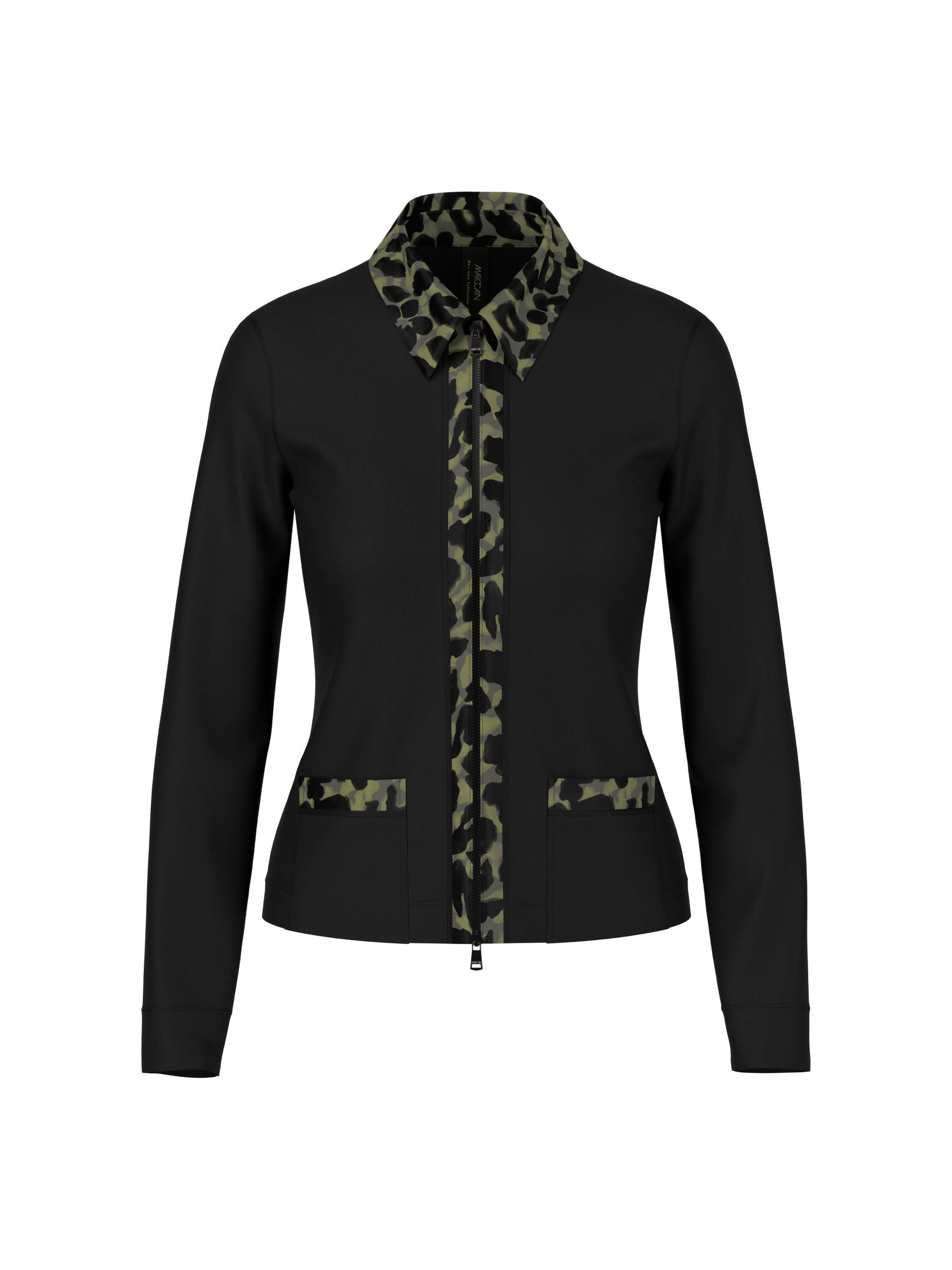 Marc Cain Sports - Jersey-Jacke mit Cube-Print-Details black - Gr. - 38 von Marc Cain Sports