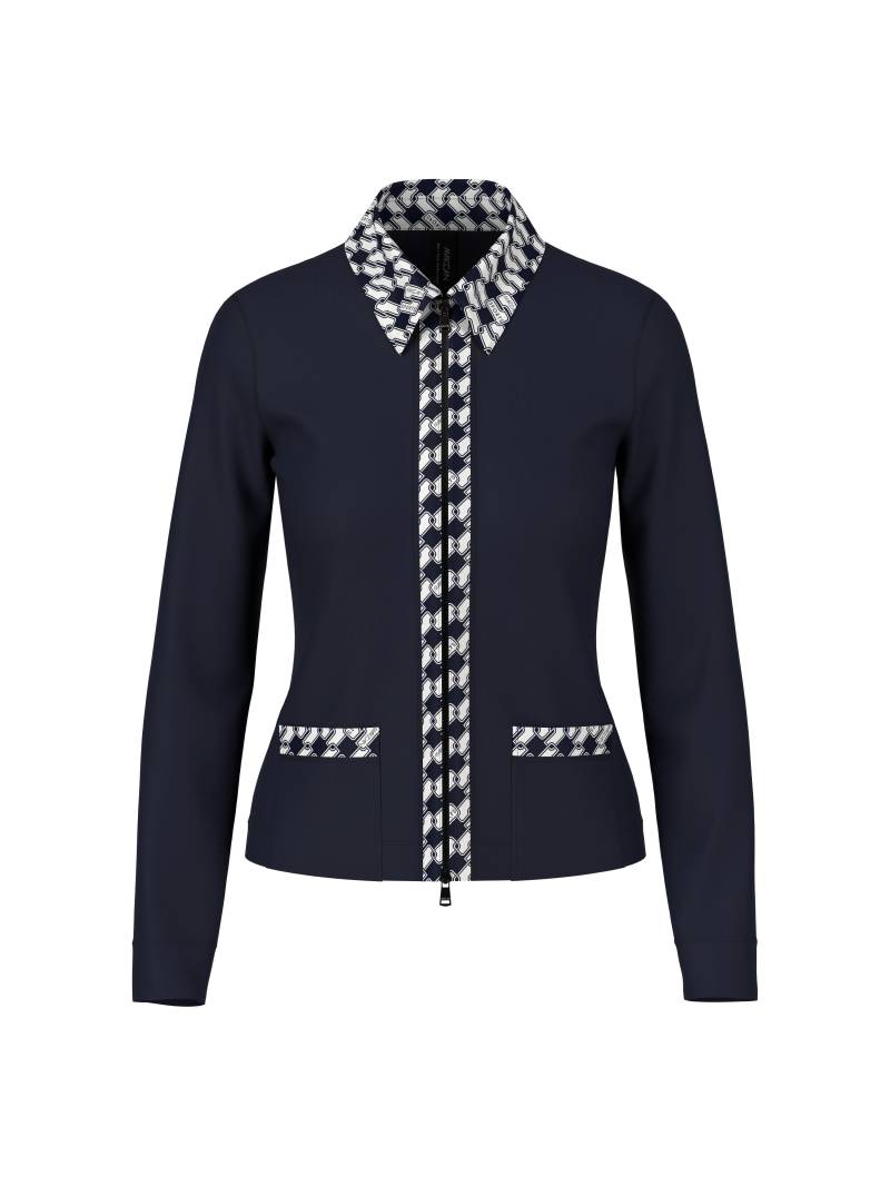 Marc Cain Sports - Jersey-Jacke mit Cube-Print-Details navy - Gr. - 40 von Marc Cain Sports