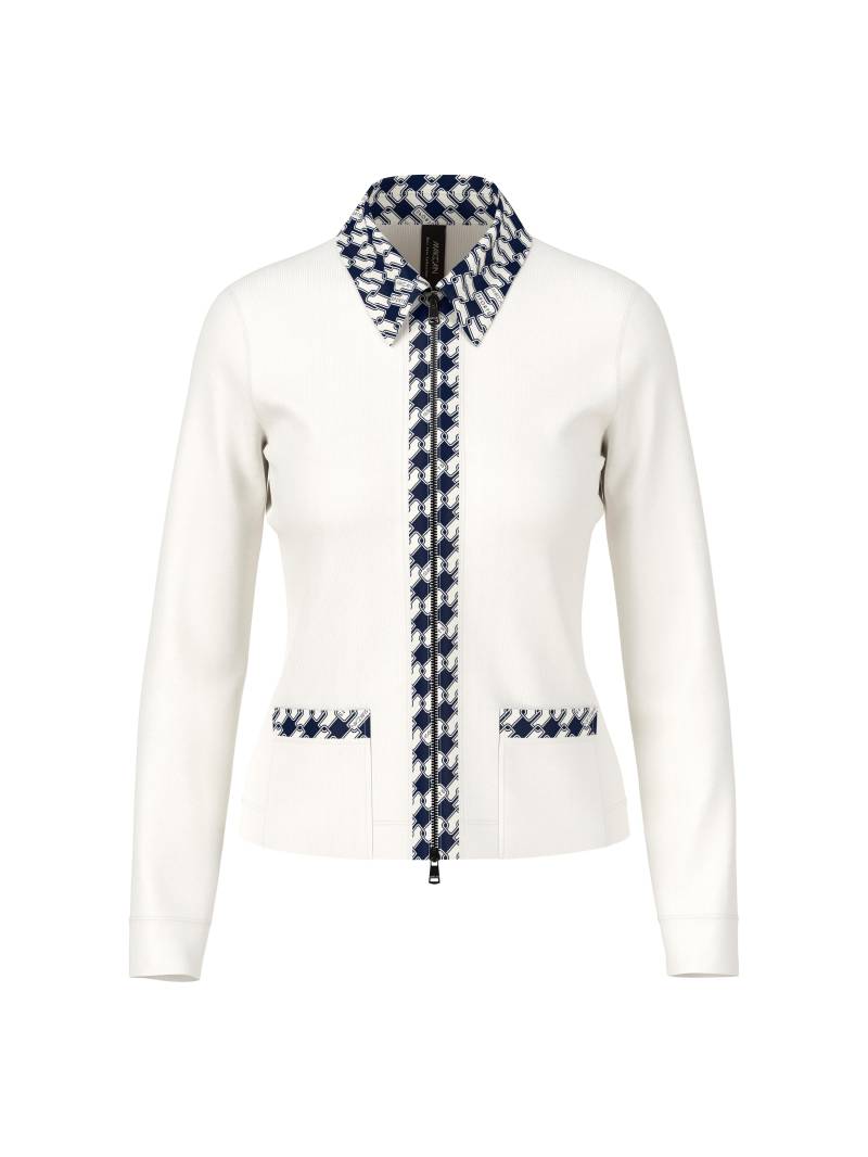 Marc Cain Sports - Jersey-Jacke mit Cube-Print-Details off-white - Gr. - 36 von Marc Cain Sports