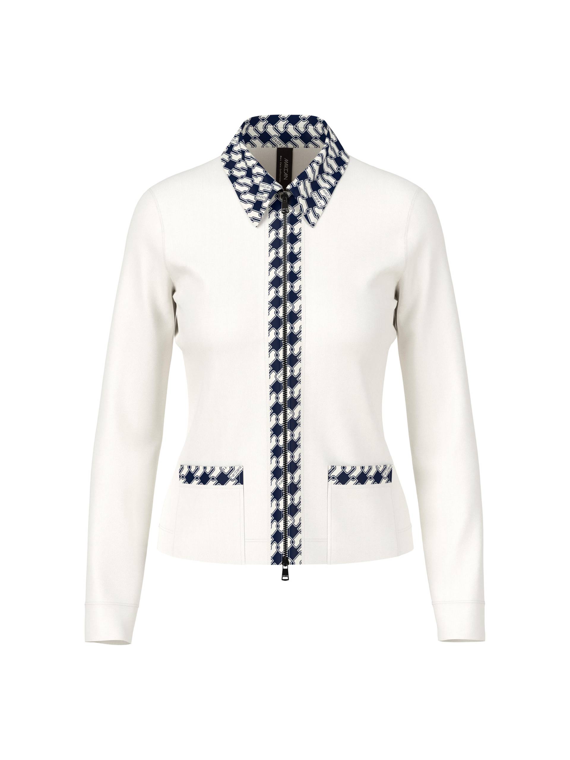 Marc Cain Sports - Jersey-Jacke mit Cube-Print-Details off-white - Gr. - 42 von Marc Cain Sports