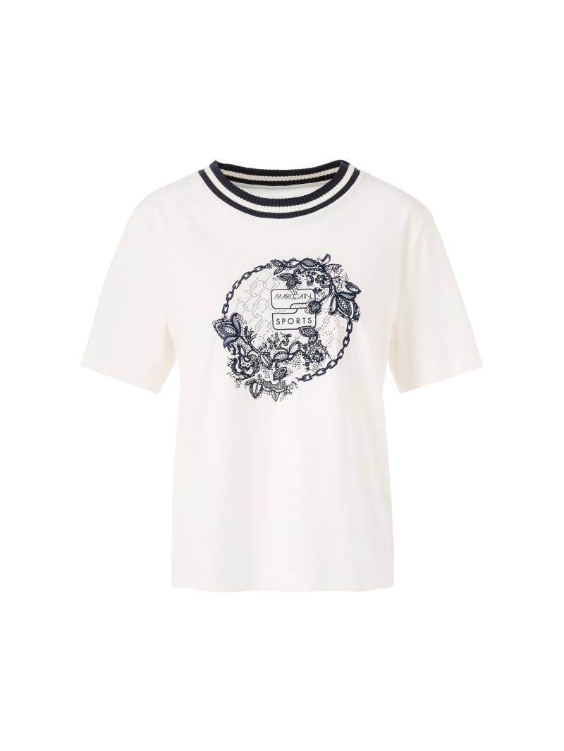 Marc Cain Sports - Jersey-Shirt mit Print off-white - Gr. - 34 von Marc Cain Sports