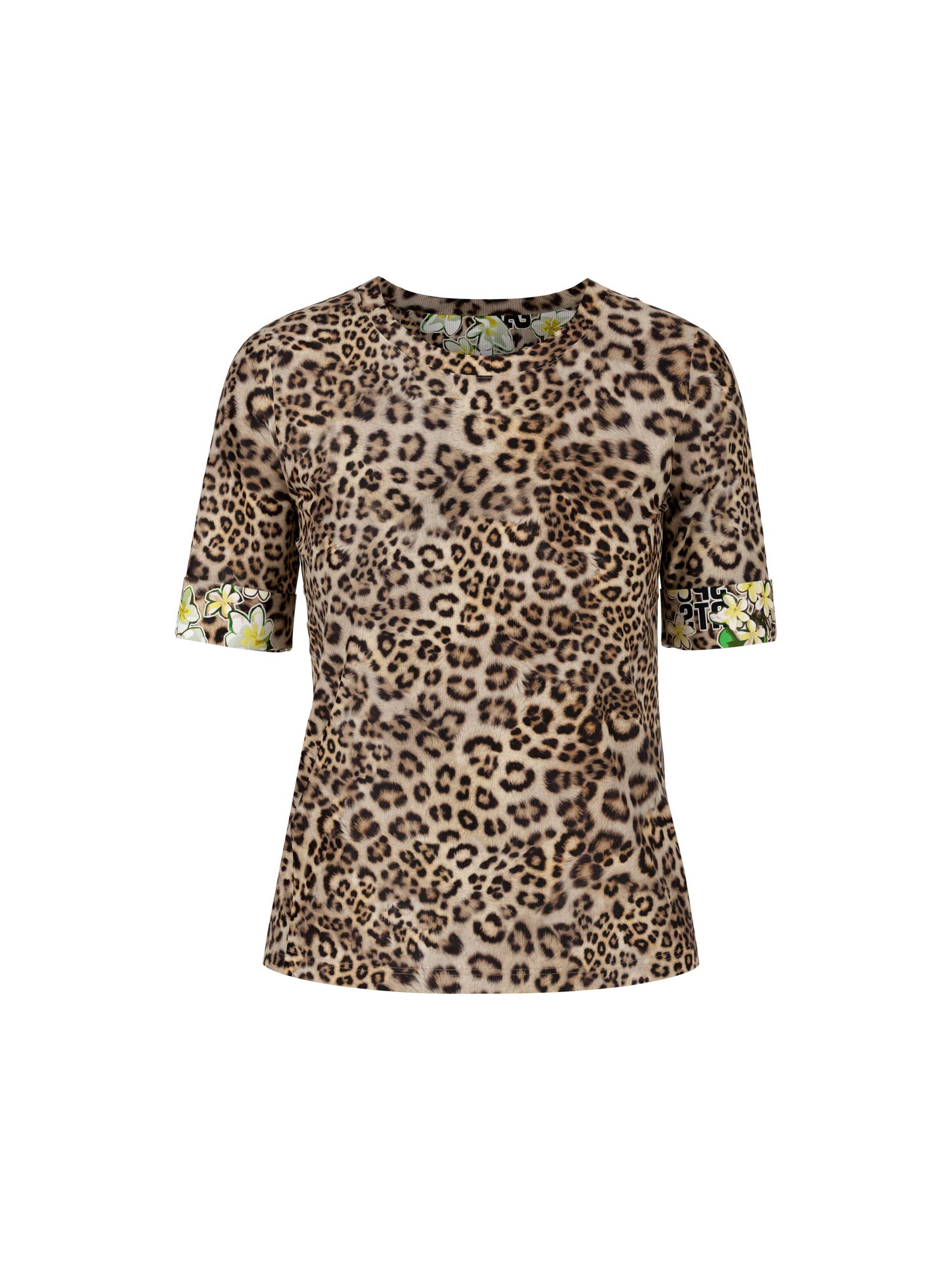 Marc Cain Sports - Körpernahes T-Shirt mit Leo-Print granola - Gr. - 46 von Marc Cain Sports