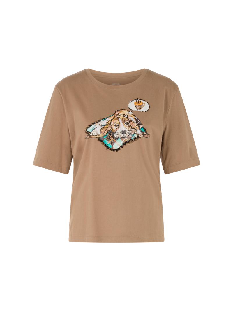 Marc Cain Sports - Kurzarm-T-Shirt mit Hundeprint & Details milk coffee - Gr. - 36 von Marc Cain Sports