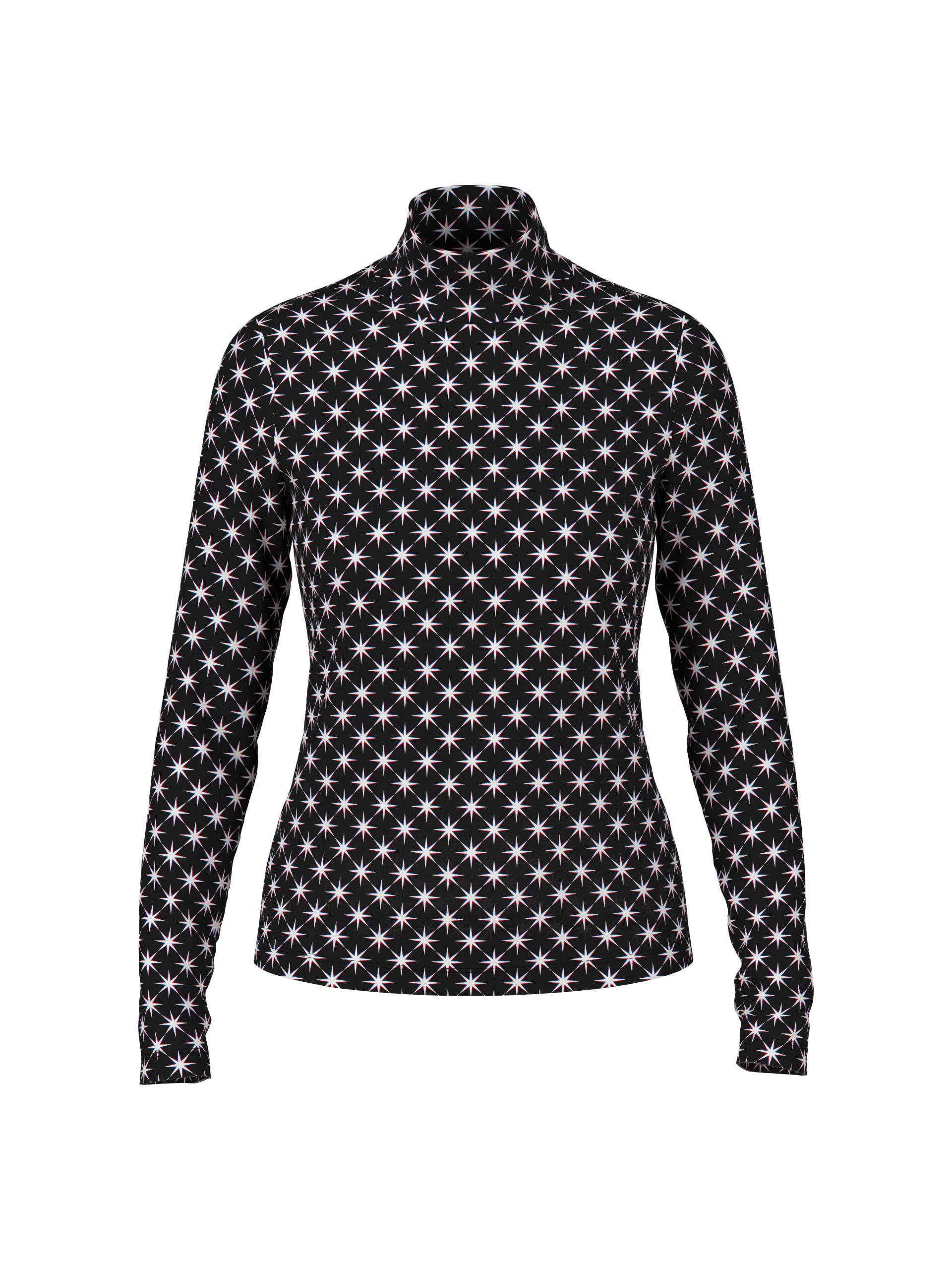 Marc Cain Sports - Langarmshirt mit Snowstar-Print black and white - Gr. - 40 von Marc Cain Sports