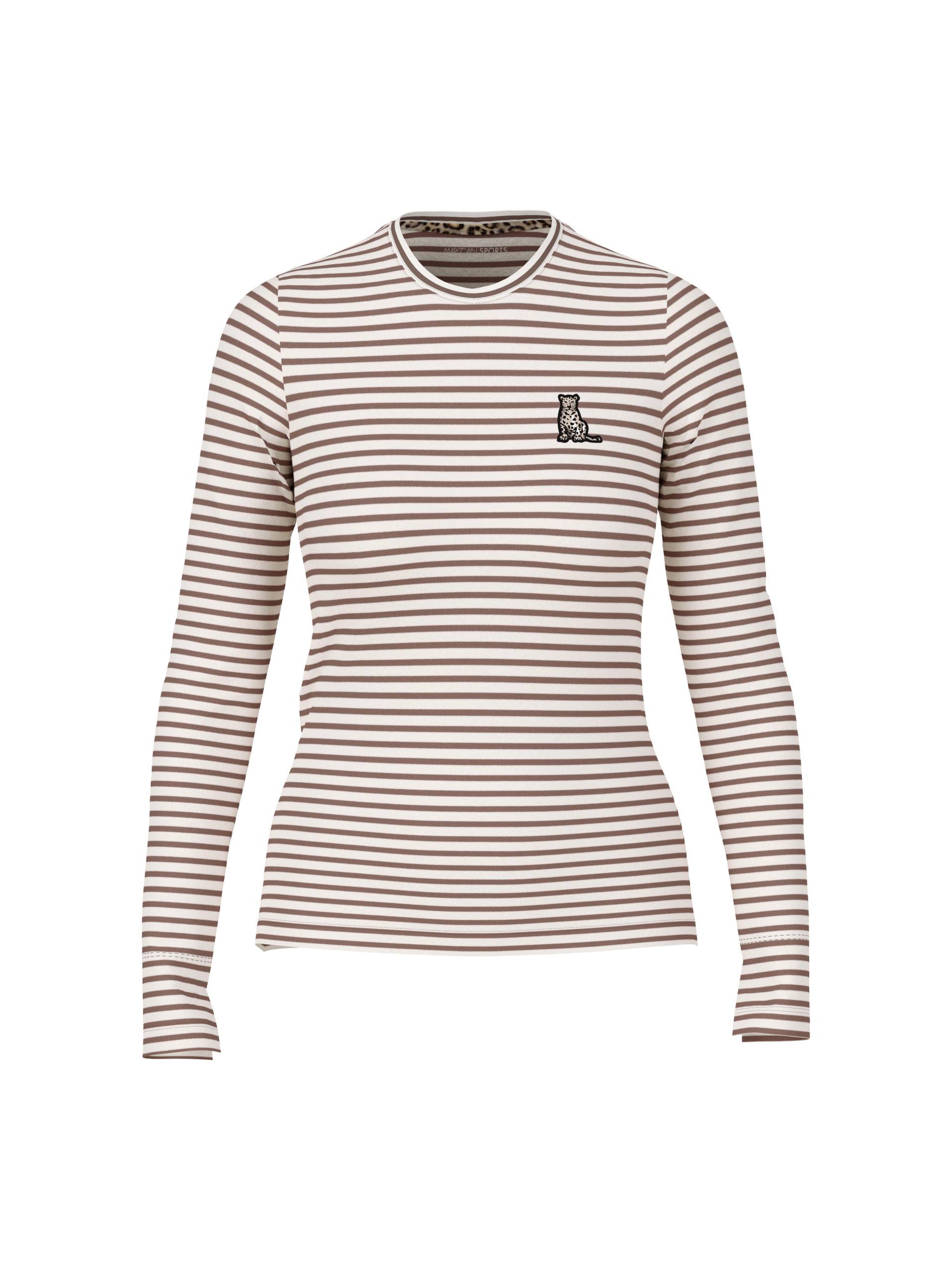 Marc Cain Sports - Longsleeve mit Ringelmuster chocolate macaron - Gr. - 34 von Marc Cain Sports