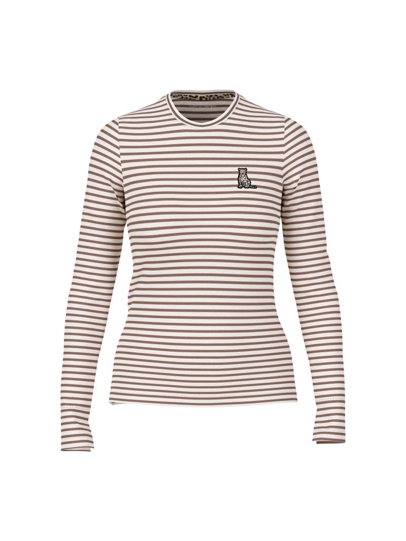 Marc Cain Sports - Longsleeve mit Ringelmuster chocolate macaron - Gr. - 34 von Marc Cain Sports