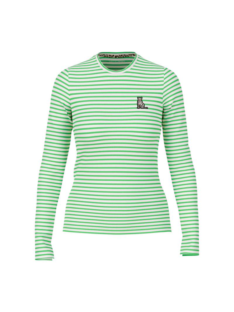 Marc Cain Sports - Longsleeve mit Ringelmuster dark apple green - Gr. - 38 von Marc Cain Sports