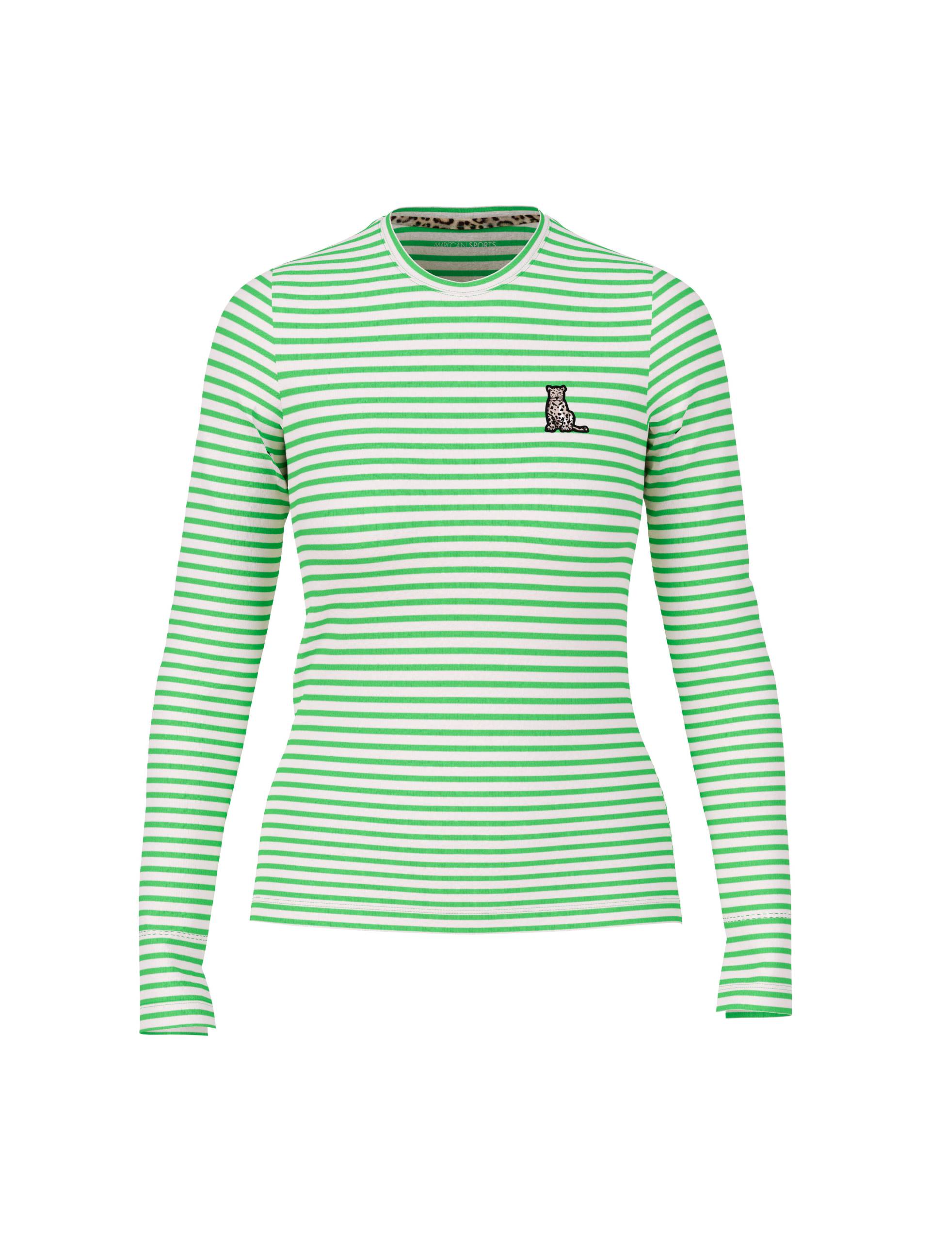 Marc Cain Sports - Longsleeve mit Ringelmuster dark apple green - Gr. - 42 von Marc Cain Sports