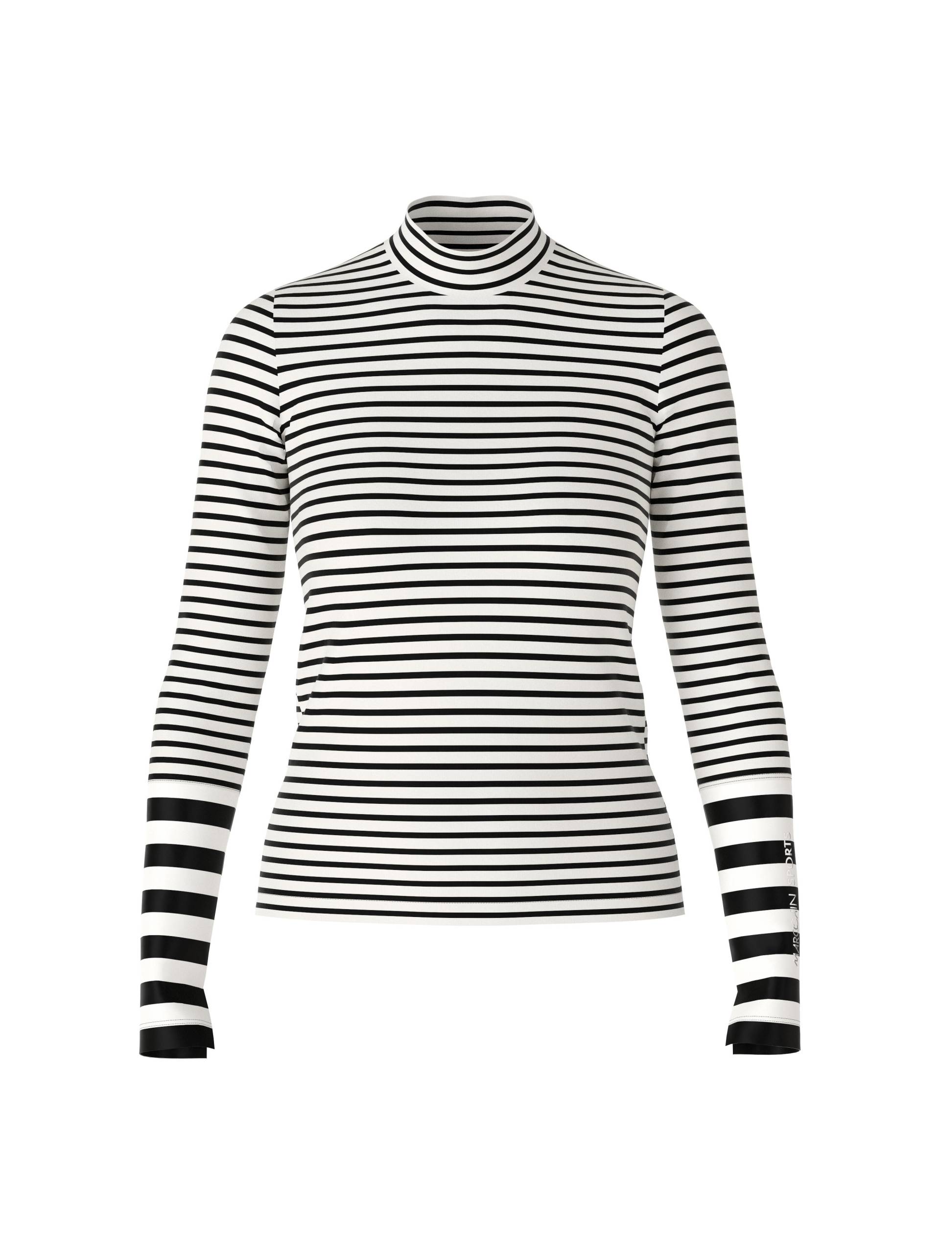 Marc Cain Sports - Longsleeve mit Streifen white and black - Gr. - 36 von Marc Cain Sports