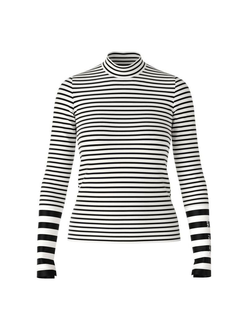 Marc Cain Sports - Longsleeve mit Streifen white and black - Gr. - 36 von Marc Cain Sports