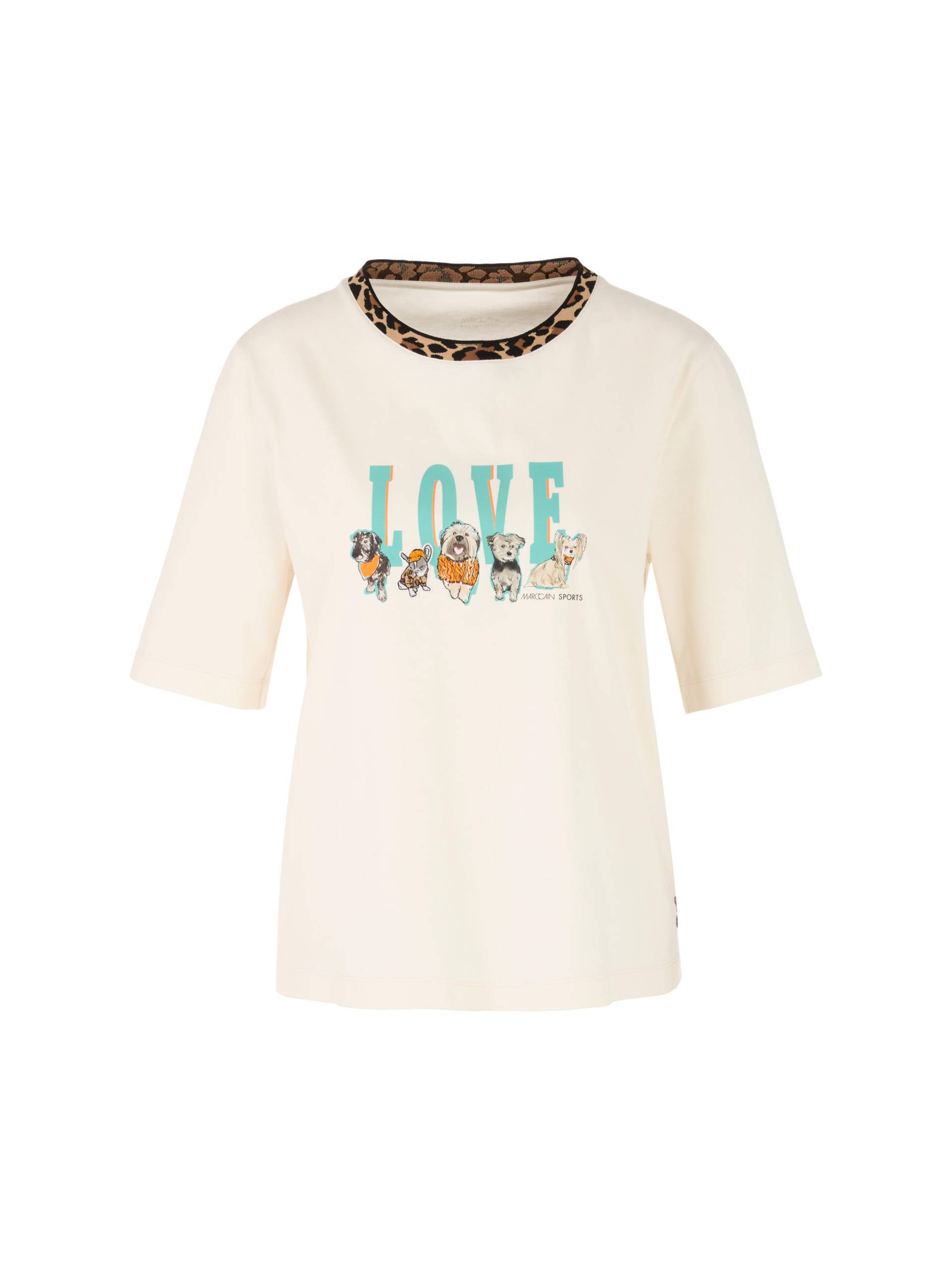 Marc Cain Sports - Love-Print T-Shirt – Rethink Together bright ecru - Gr. - 38 von Marc Cain Sports