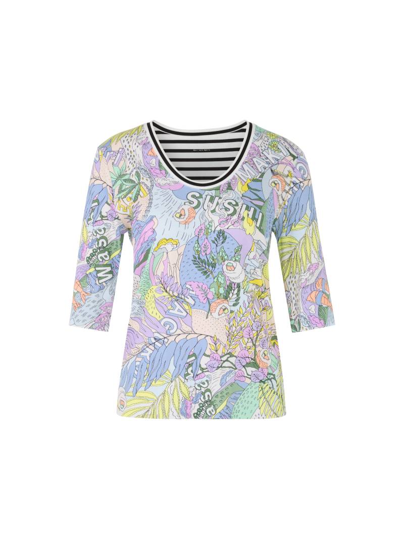Marc Cain Sports - Rippen-T-Shirt mit Sushi-Print lavender macaron - Gr. - 46 von Marc Cain Sports