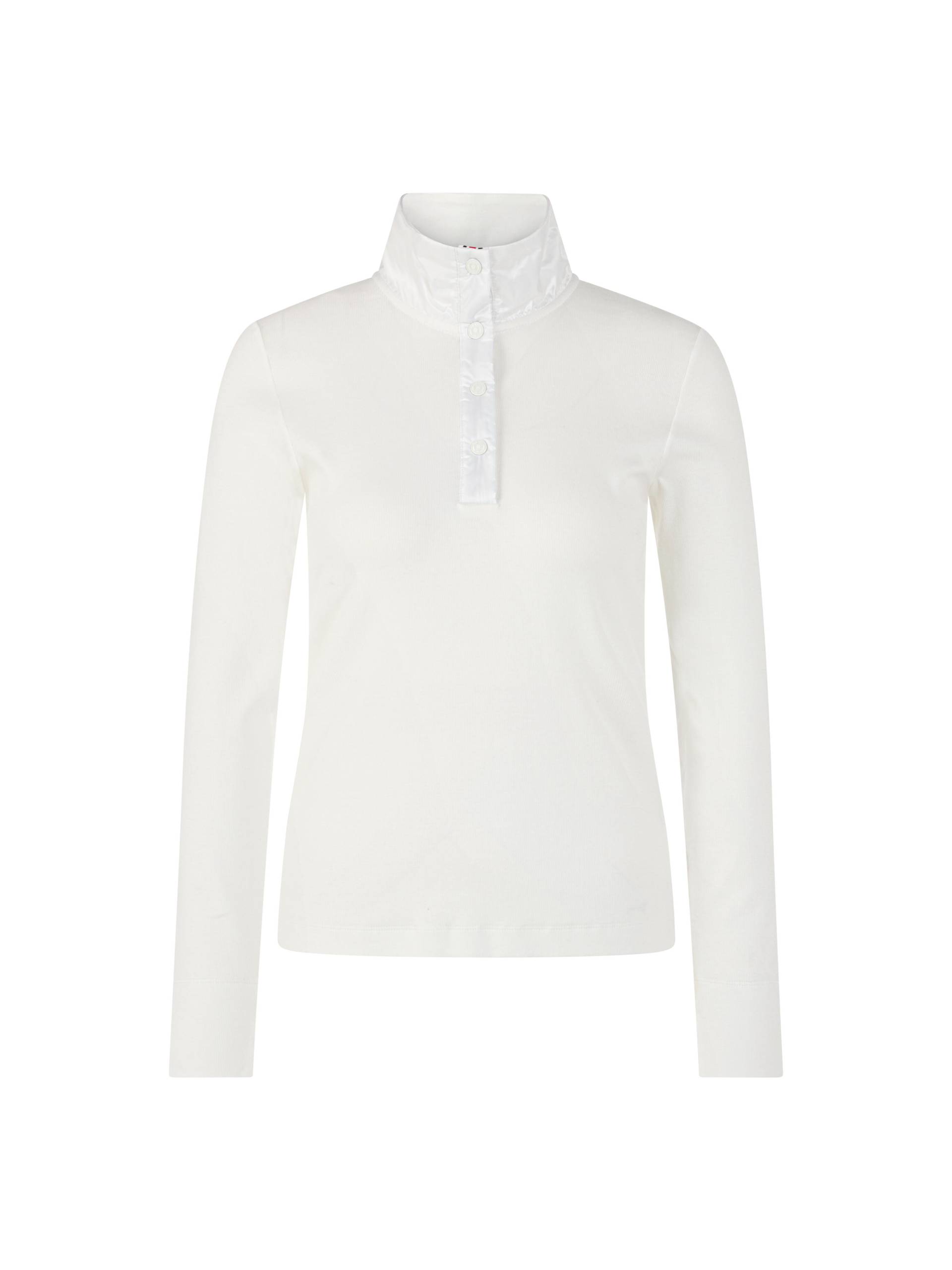 Marc Cain Sports - Rippshirt mit glänzendem Kragen off-white - Gr. - 42 von Marc Cain Sports