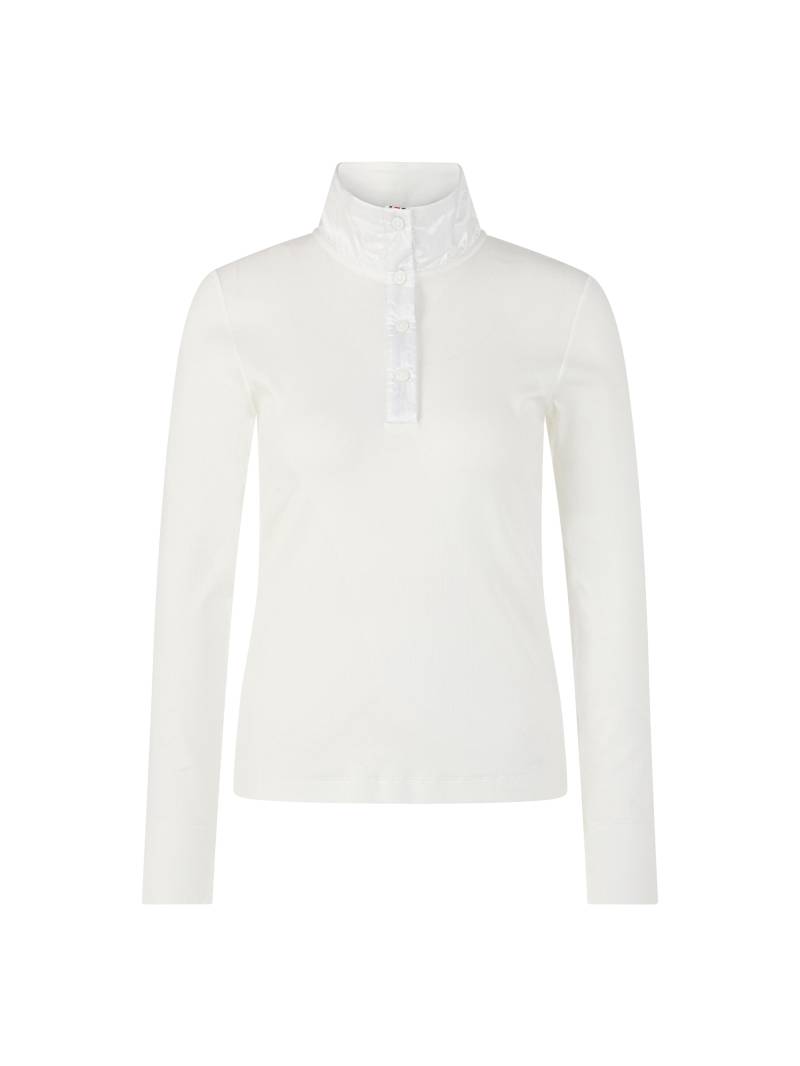 Marc Cain Sports - Rippshirt mit glänzendem Kragen off-white - Gr. - 42 von Marc Cain Sports