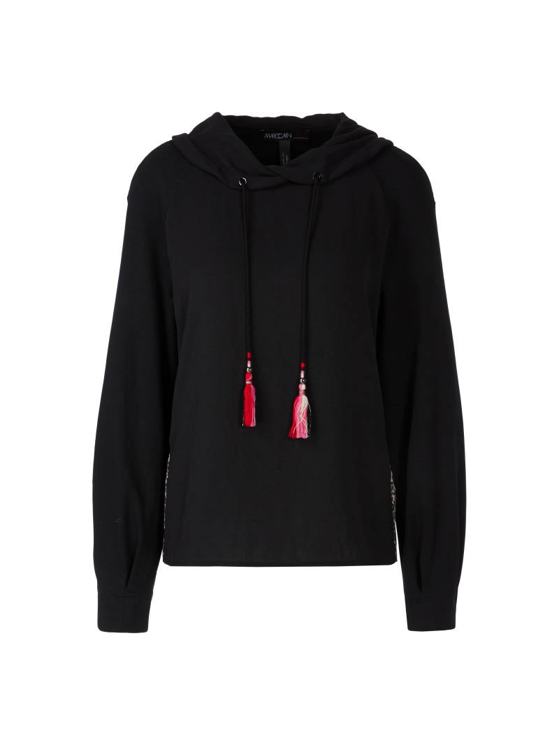 Marc Cain Sports - Schlupfbluse in Materialmix black - Gr. - 38 von Marc Cain Sports