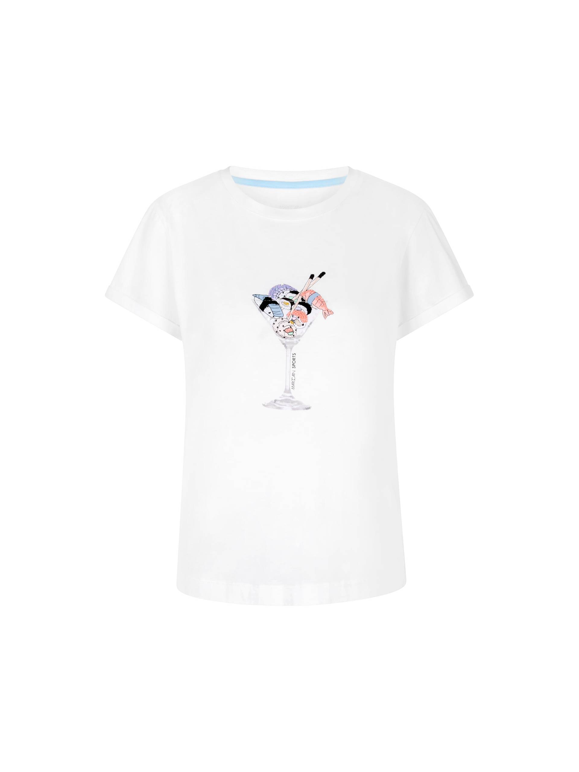 Marc Cain Sports - T-Shirt mit 3D-Applikation white - Gr. - 42 von Marc Cain Sports