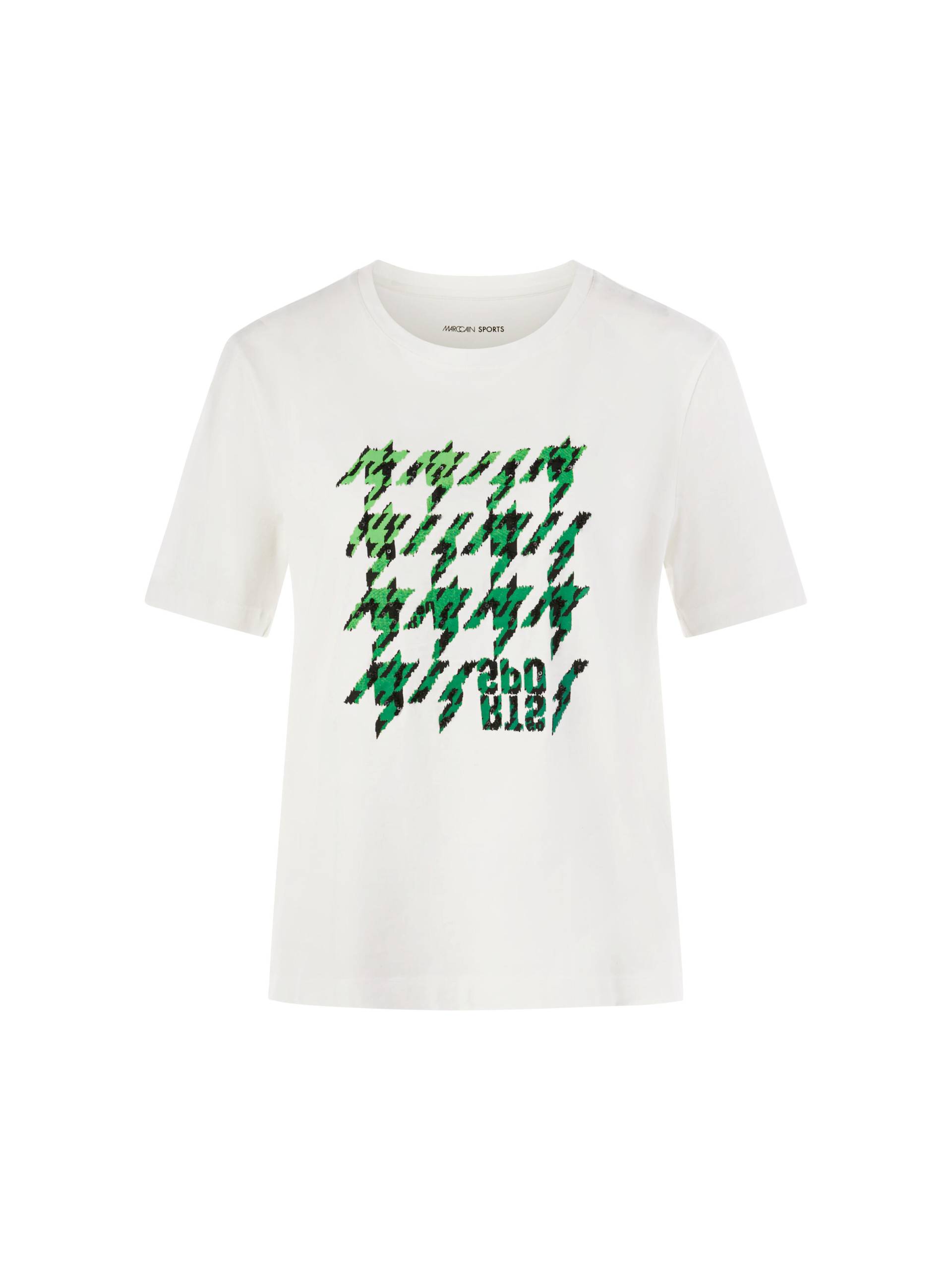 Marc Cain Sports - T-Shirt mit platziertem Chickcheck off-white - Gr. - 44 von Marc Cain Sports