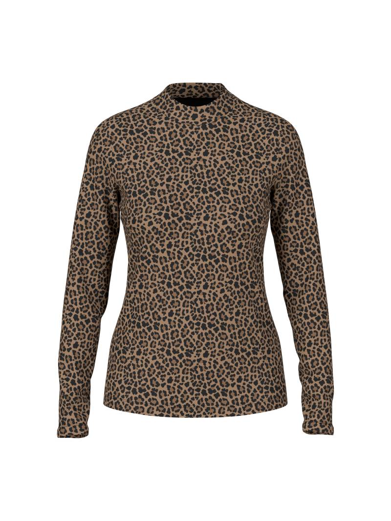 Marc Cain Sports - Tailliertes Langarmshirt – Leo-Print milk coffee - Gr. - 42 von Marc Cain Sports