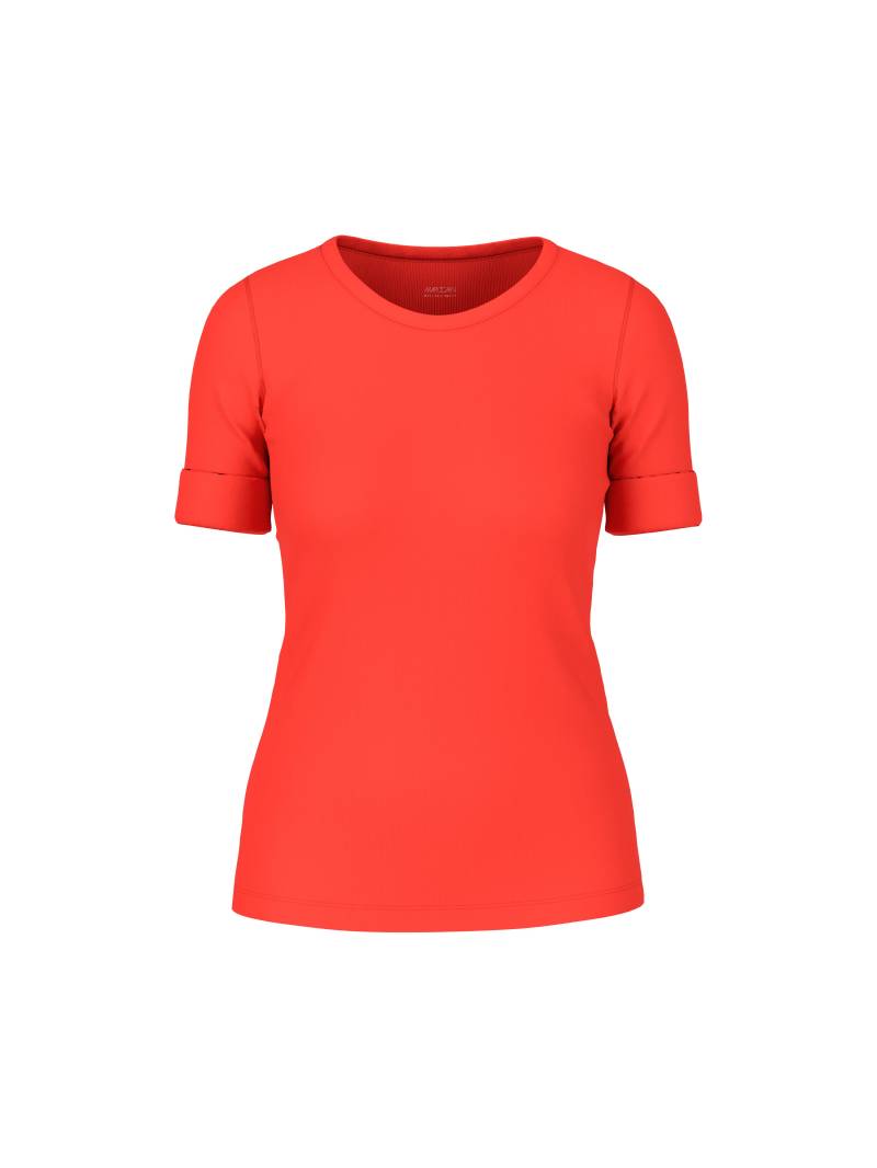 Marc Cain Sports - Uni T-Shirt aus stretchigem Cotton-Ripp campari - Gr. - 36 von Marc Cain Sports
